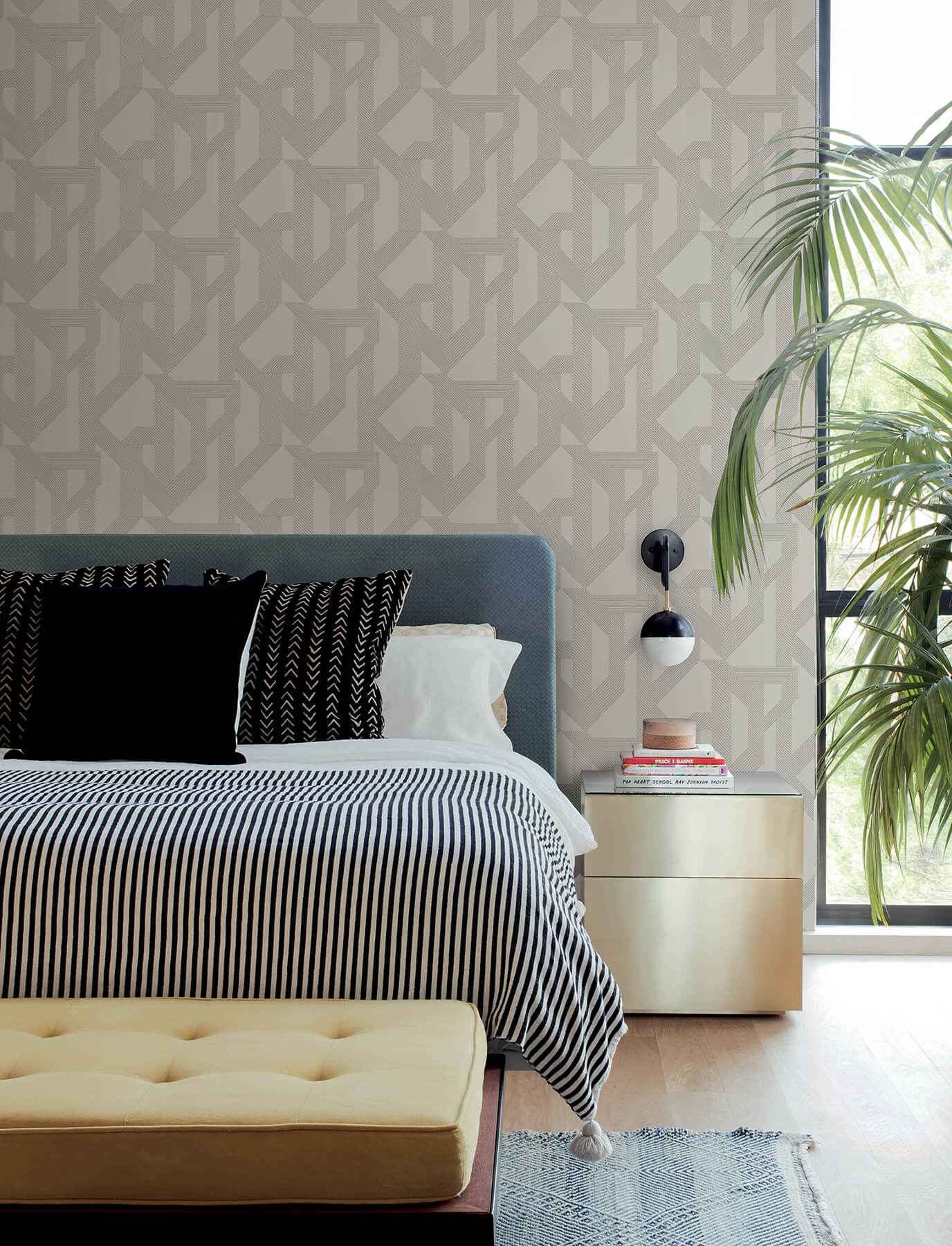 Franz Dove Geometric Wallpaper - York Wallcoverings - 4198-27800 - York Wallcoverings Wallpaper