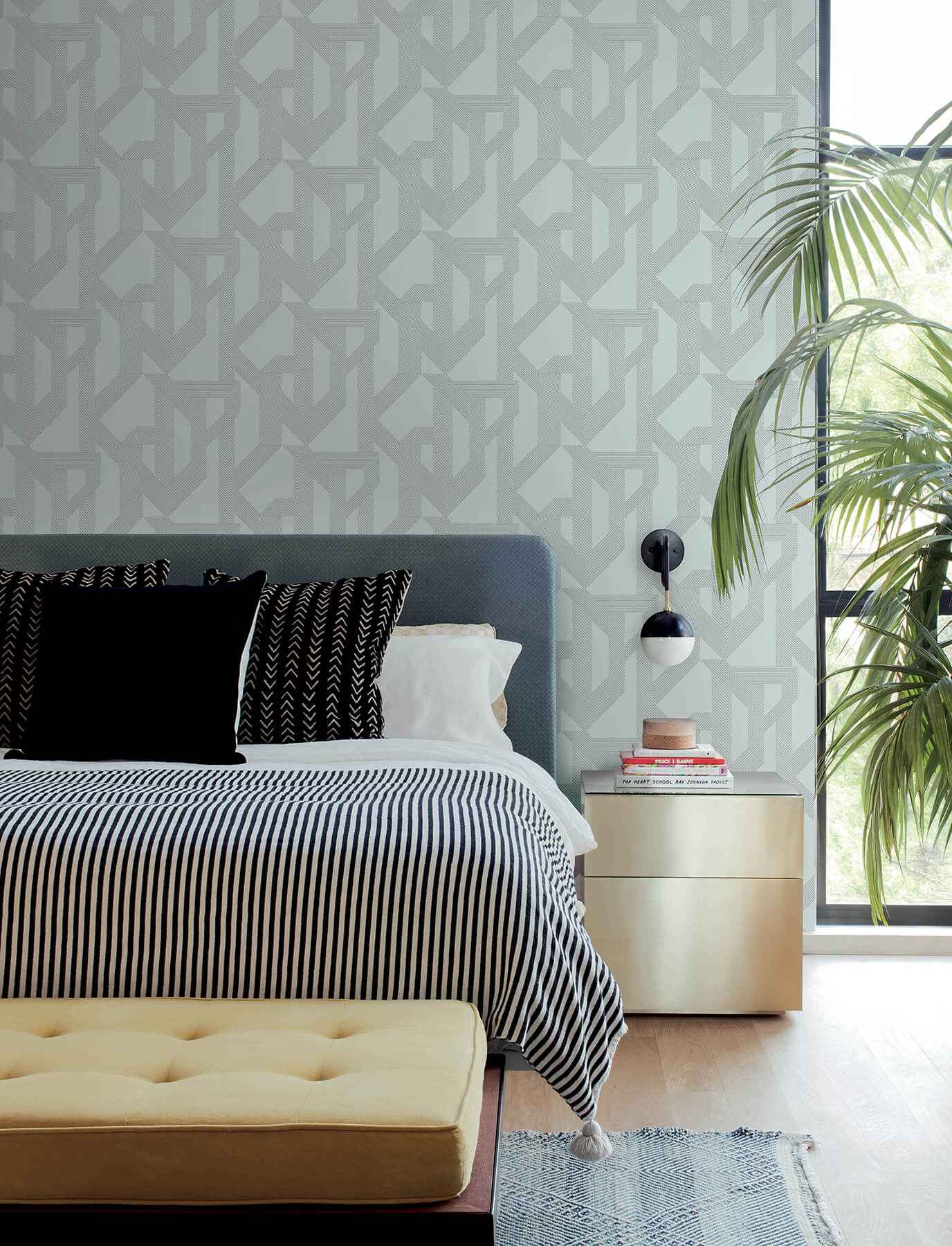 Franz Light Blue Geometric Wallpaper - York Wallcoverings - 4198-27801 - York Wallcoverings Wallpaper