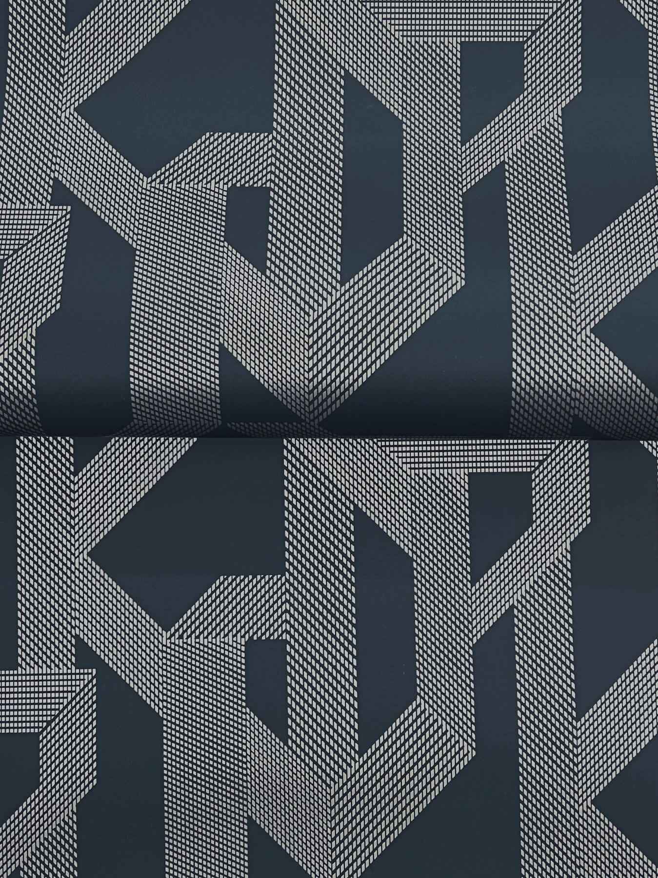 Franz Navy Geometric Wallpaper - York Wallcoverings - 4198-27802 - York Wallcoverings Wallpaper