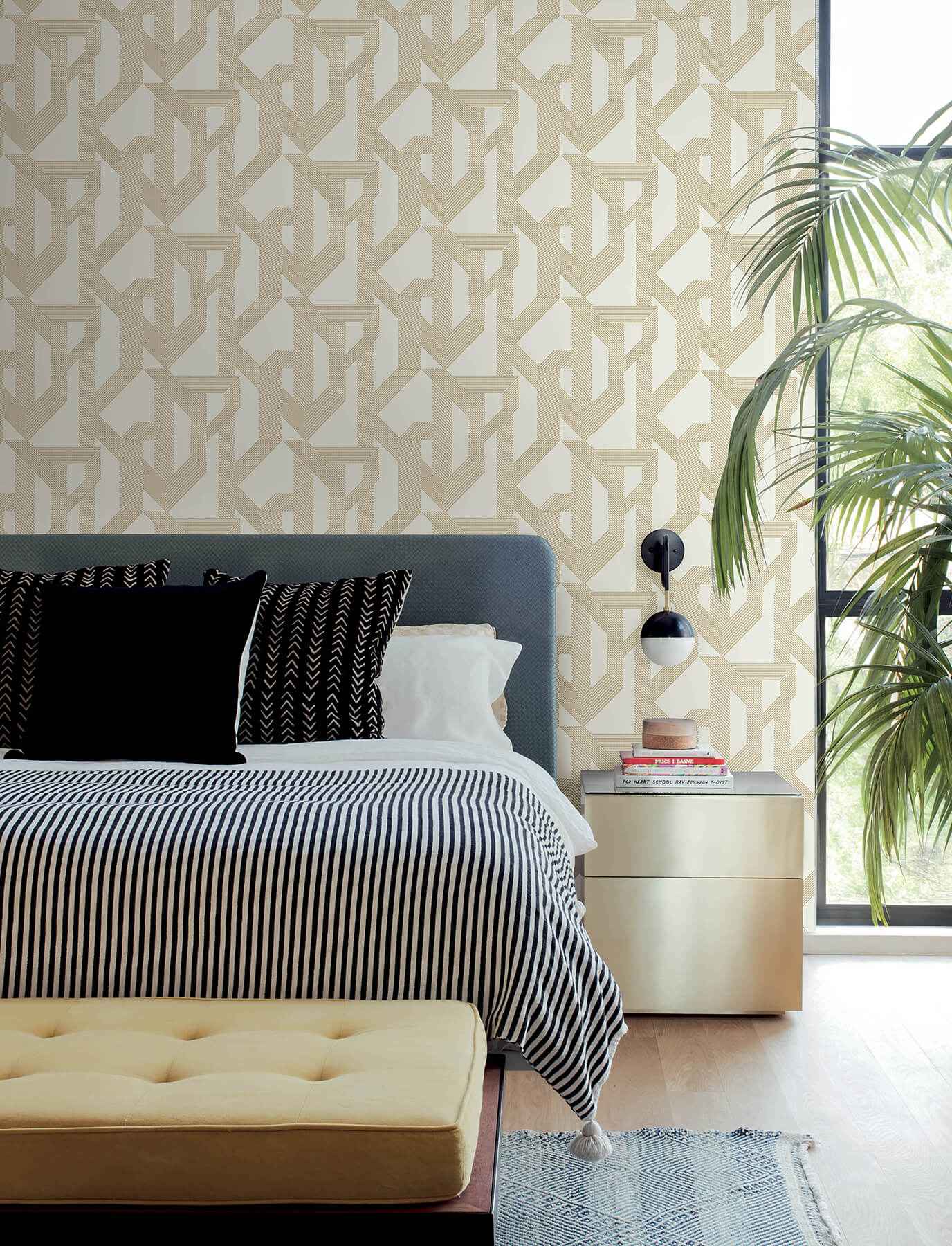 Franz Gold Geometric Wallpaper - York Wallcoverings - 4198-27803 - York Wallcoverings Wallpaper