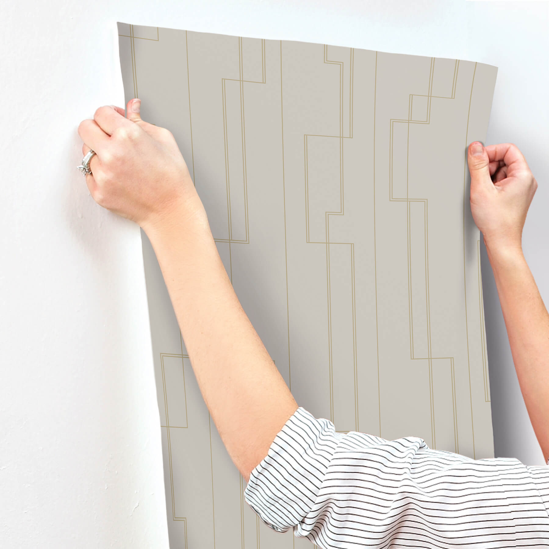 anson-taupe-deco-detailing-wallpaper-york-wallcoverings-4198-27812 - York Wallcoverings Wallpaper