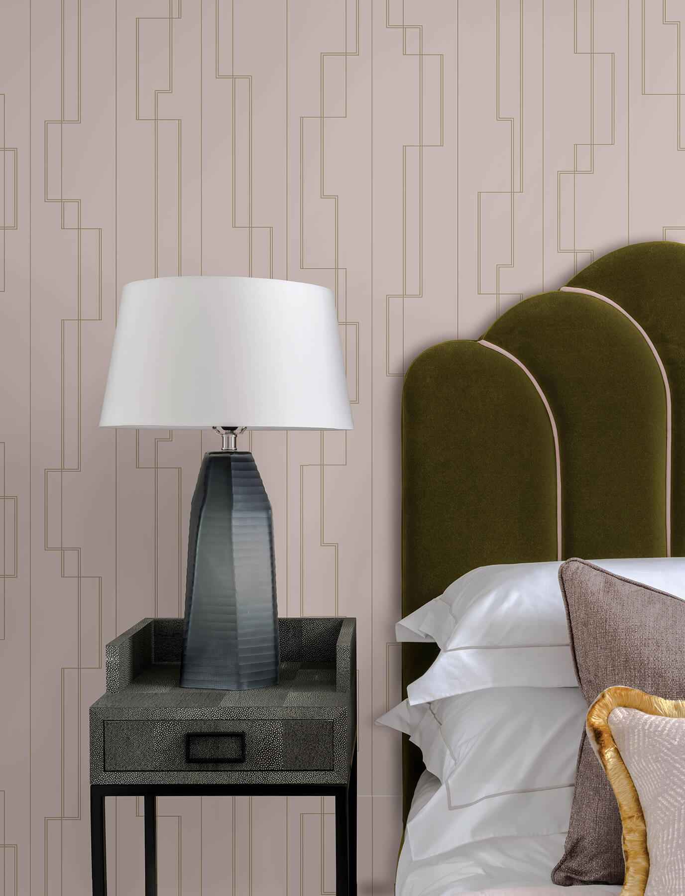 Anson Blush Deco Detailing Wallpaper - York Wallcoverings - 4198-27813 - York Wallcoverings Wallpaper