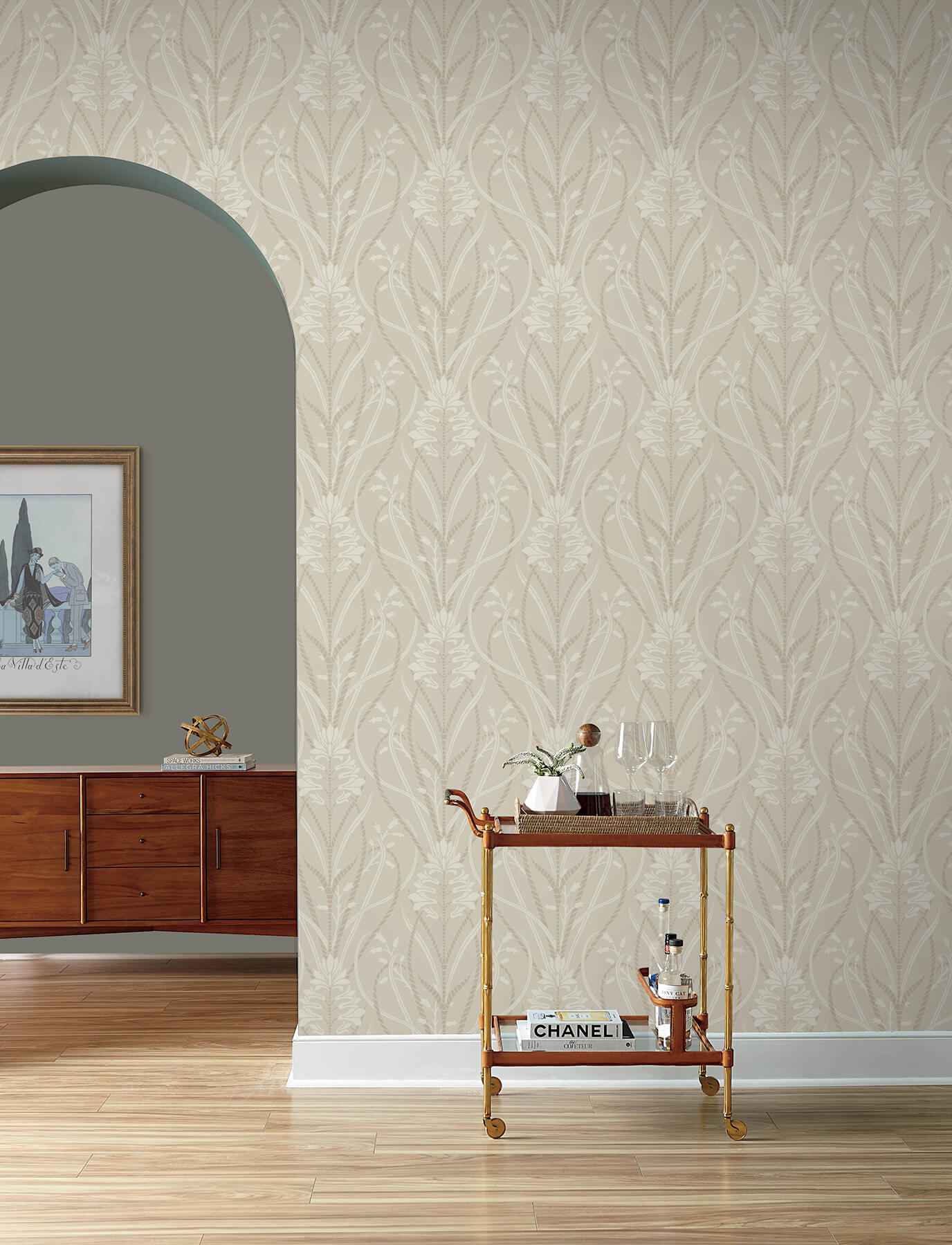 Rosalind Dove Iris Damask Wallpaper - York Wallcoverings - 4198-27819 - York Wallcoverings Wallpaper