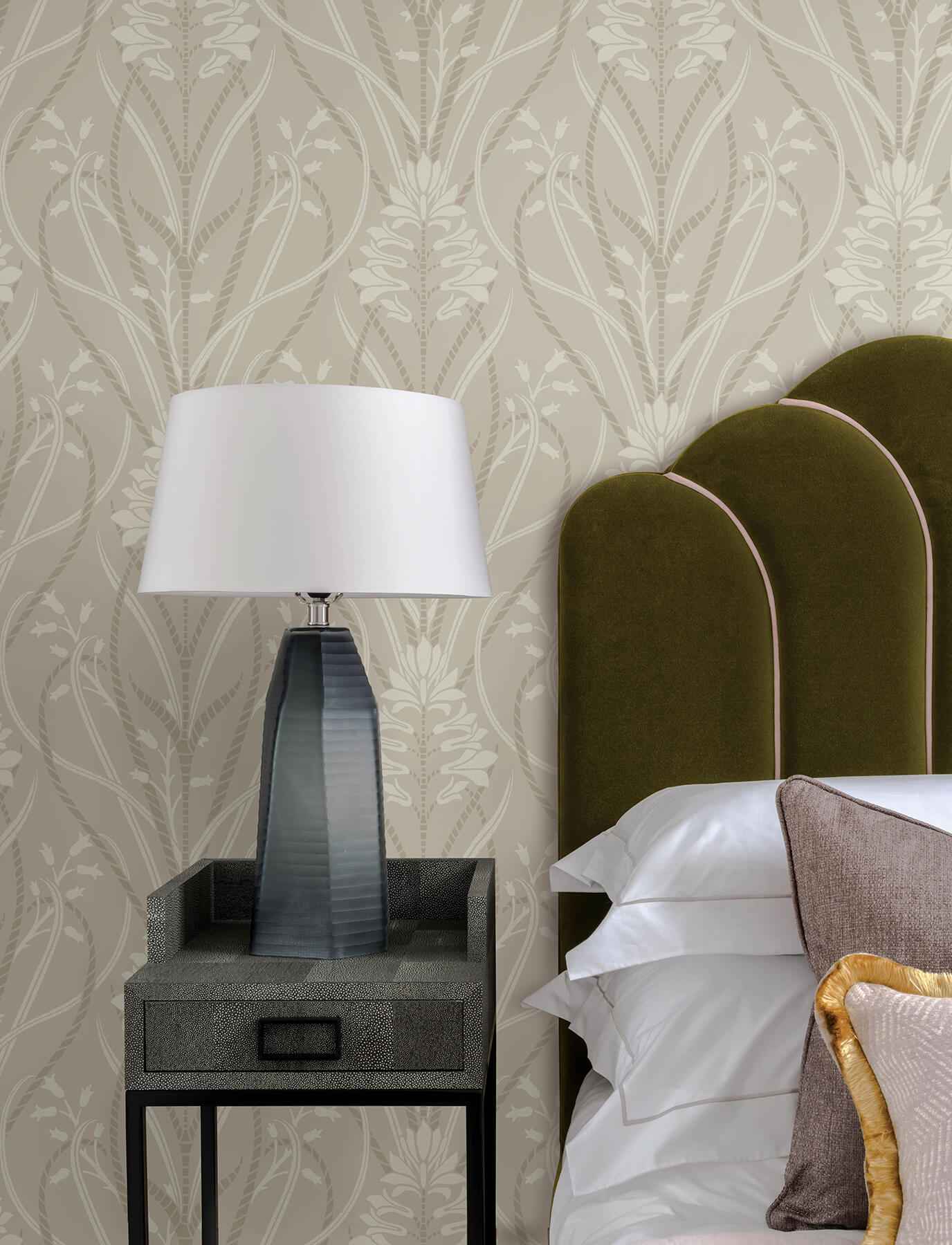 Rosalind Dove Iris Damask Wallpaper - York Wallcoverings - 4198-27819 - York Wallcoverings Wallpaper