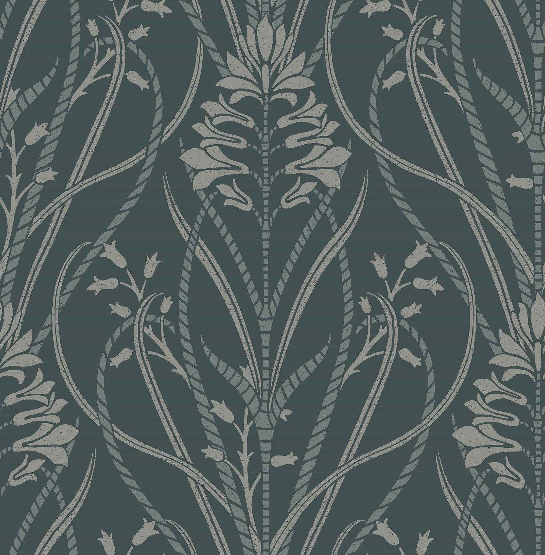 Rosalind Teal Iris Damask Wallpaper - York Wallcoverings - 4198-27820 - York Wallcoverings Wallpaper