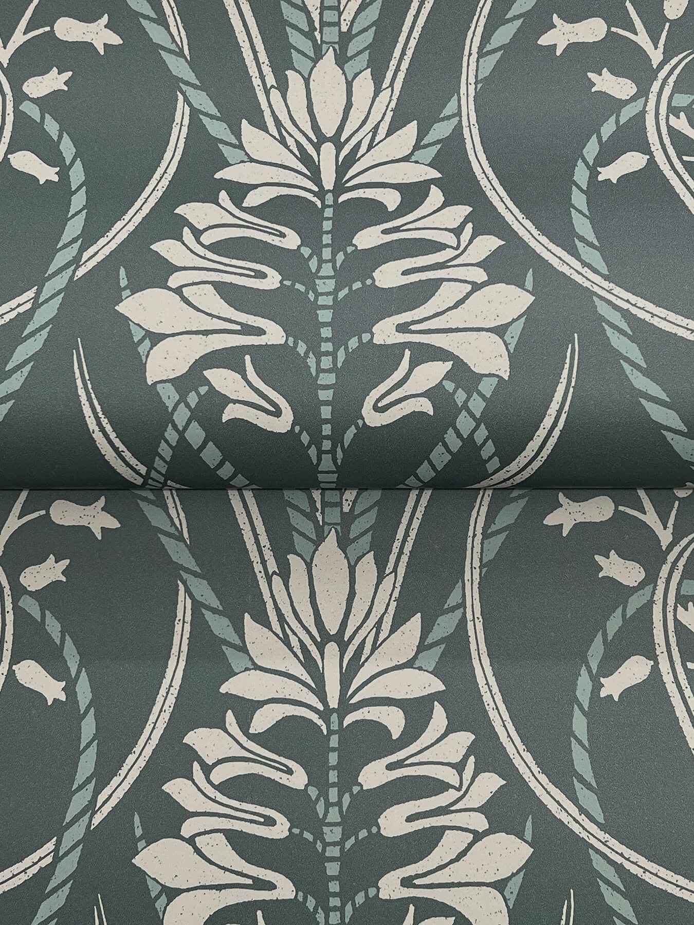 Rosalind Teal Iris Damask Wallpaper - York Wallcoverings - 4198-27820 - York Wallcoverings Wallpaper