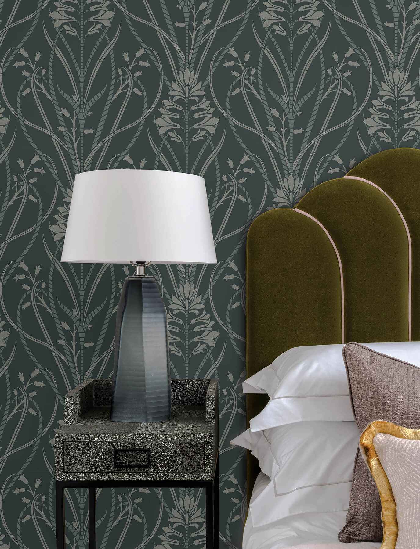 Rosalind Teal Iris Damask Wallpaper - York Wallcoverings - 4198-27820 - York Wallcoverings Wallpaper