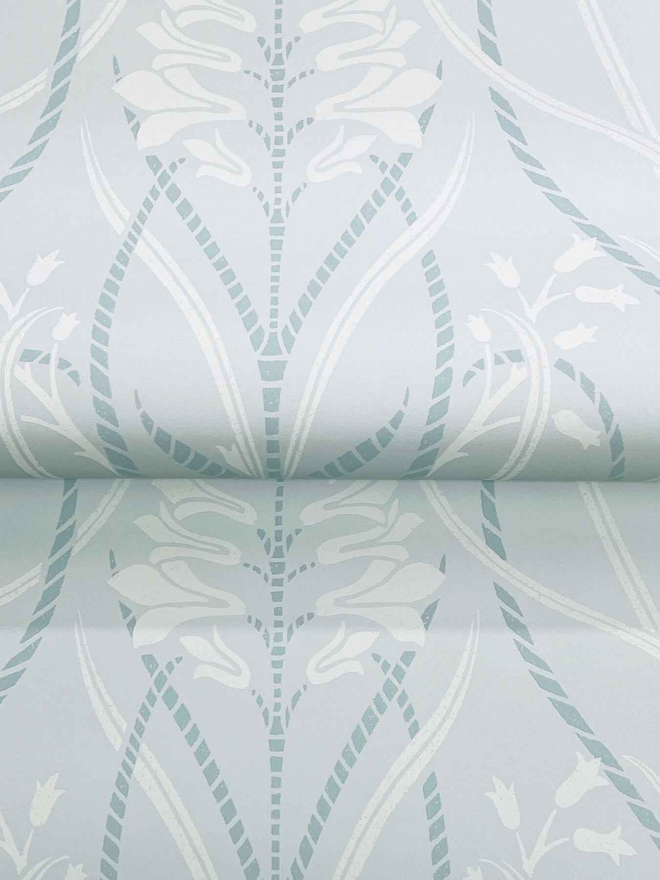 Rosalind Sky Blue Iris Damask Wallpaper - York Wallcoverings - 4198-27821 - York Wallcoverings Wallpaper