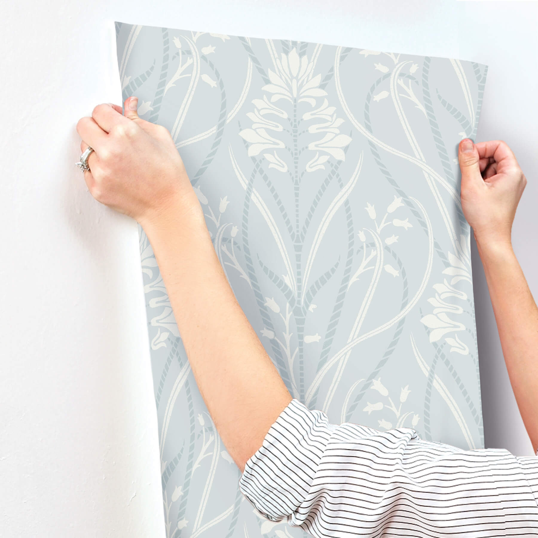 rosalind-sky-blue-iris-damask-wallpaper-york-wallcoverings-4198-27821 - York Wallcoverings Wallpaper