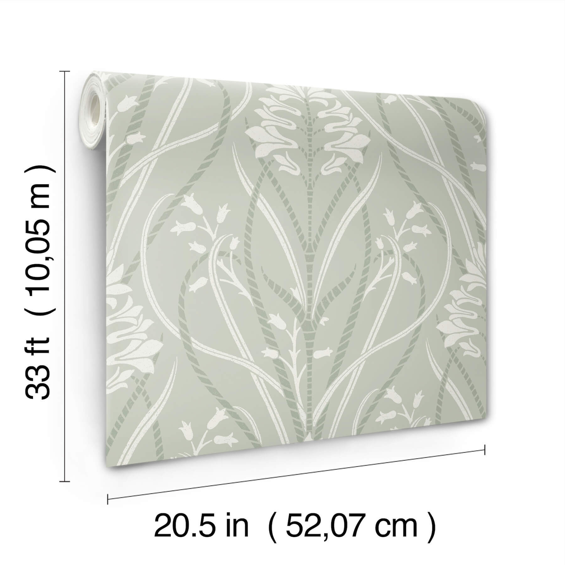 rosalind-sage-iris-damask-wallpaper-york-wallcoverings-4198-27822 - York Wallcoverings Wallpaper
