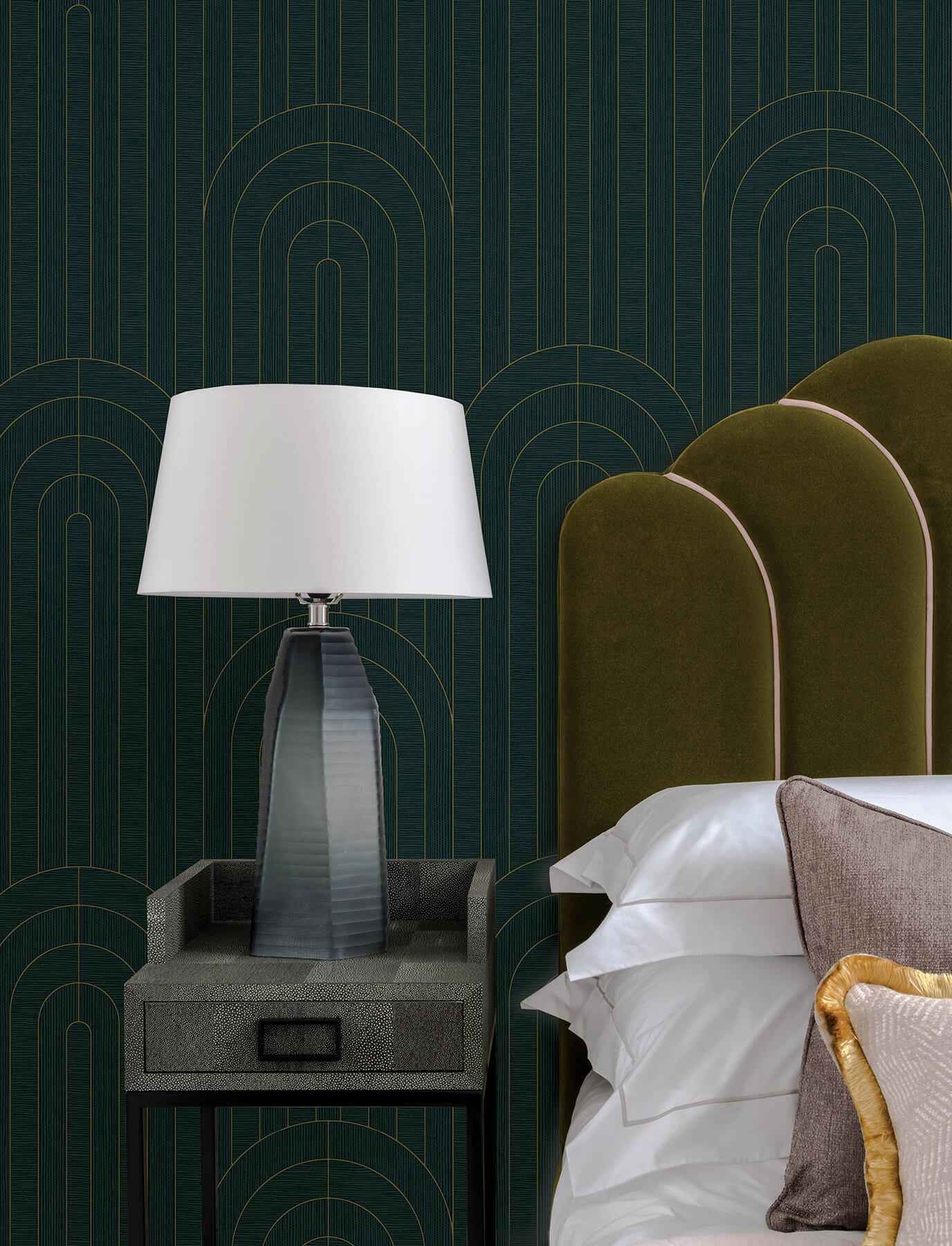 Declan Teal Textured Arches Wallpaper - York Wallcoverings - 4198-27824 - York Wallcoverings Wallpaper