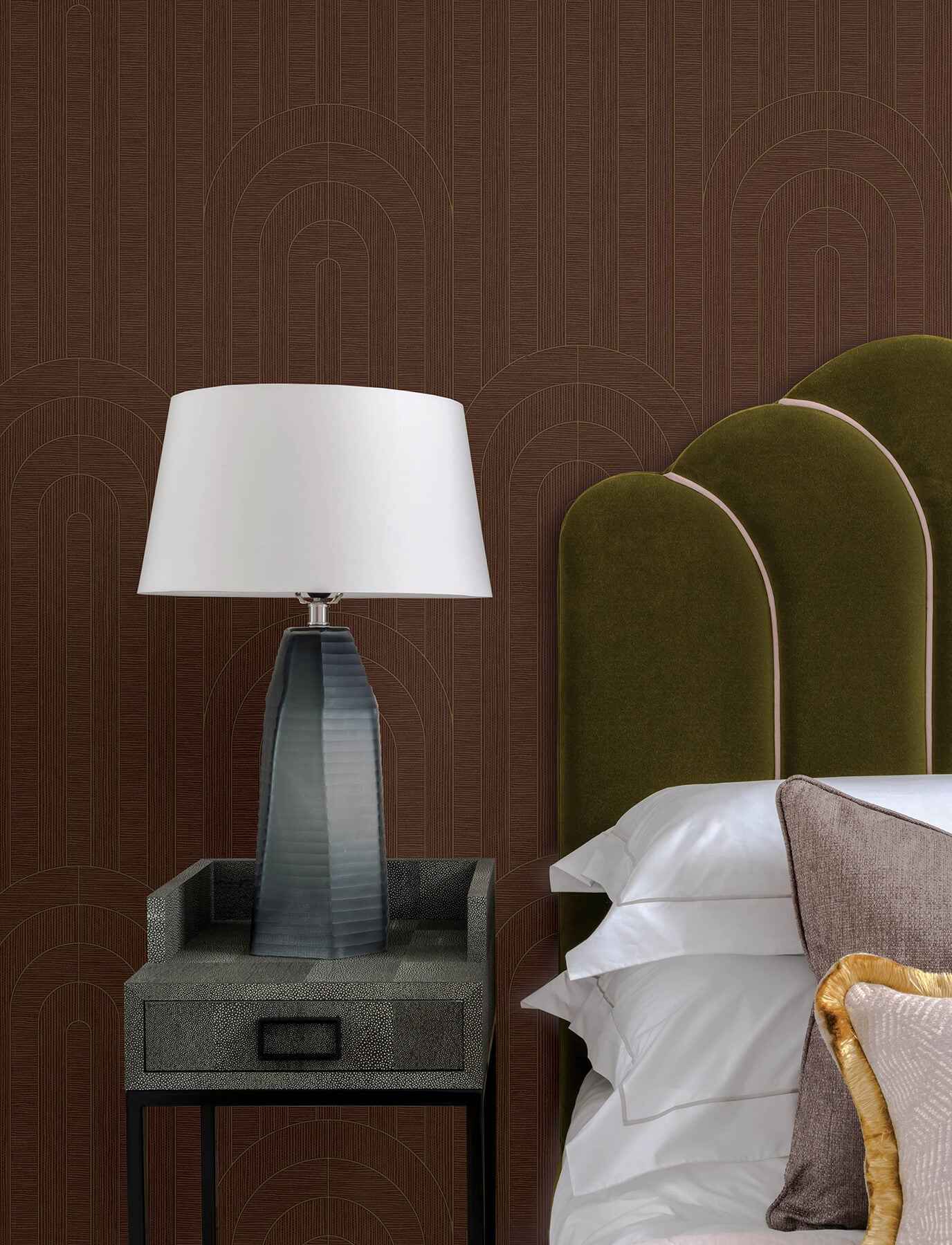 Declan Maroon Textured Arches Wallpaper - York Wallcoverings - 4198-27825 - York Wallcoverings Wallpaper
