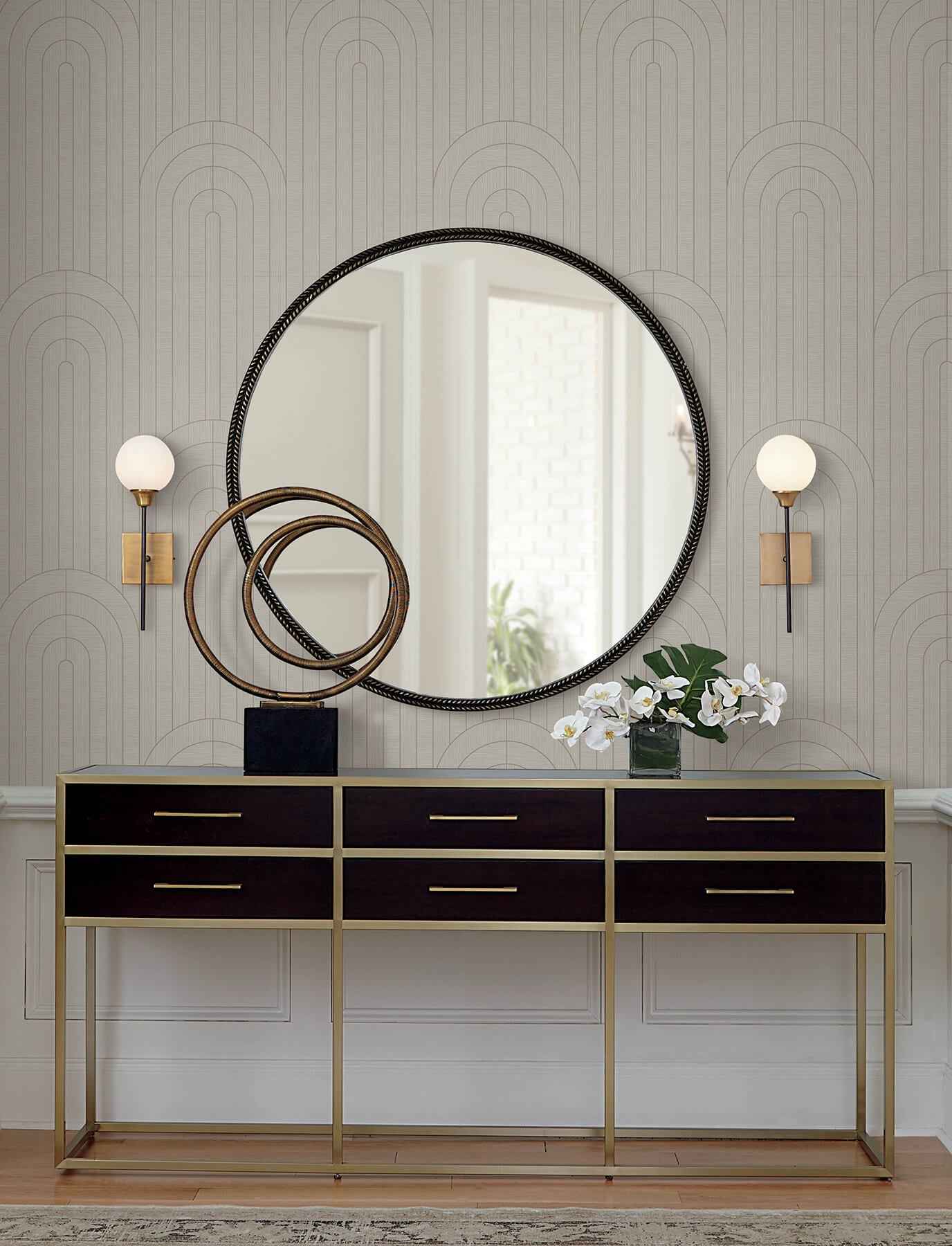 Declan Neutral Textured Arches Wallpaper - York Wallcoverings - 4198-27826 - York Wallcoverings Wallpaper