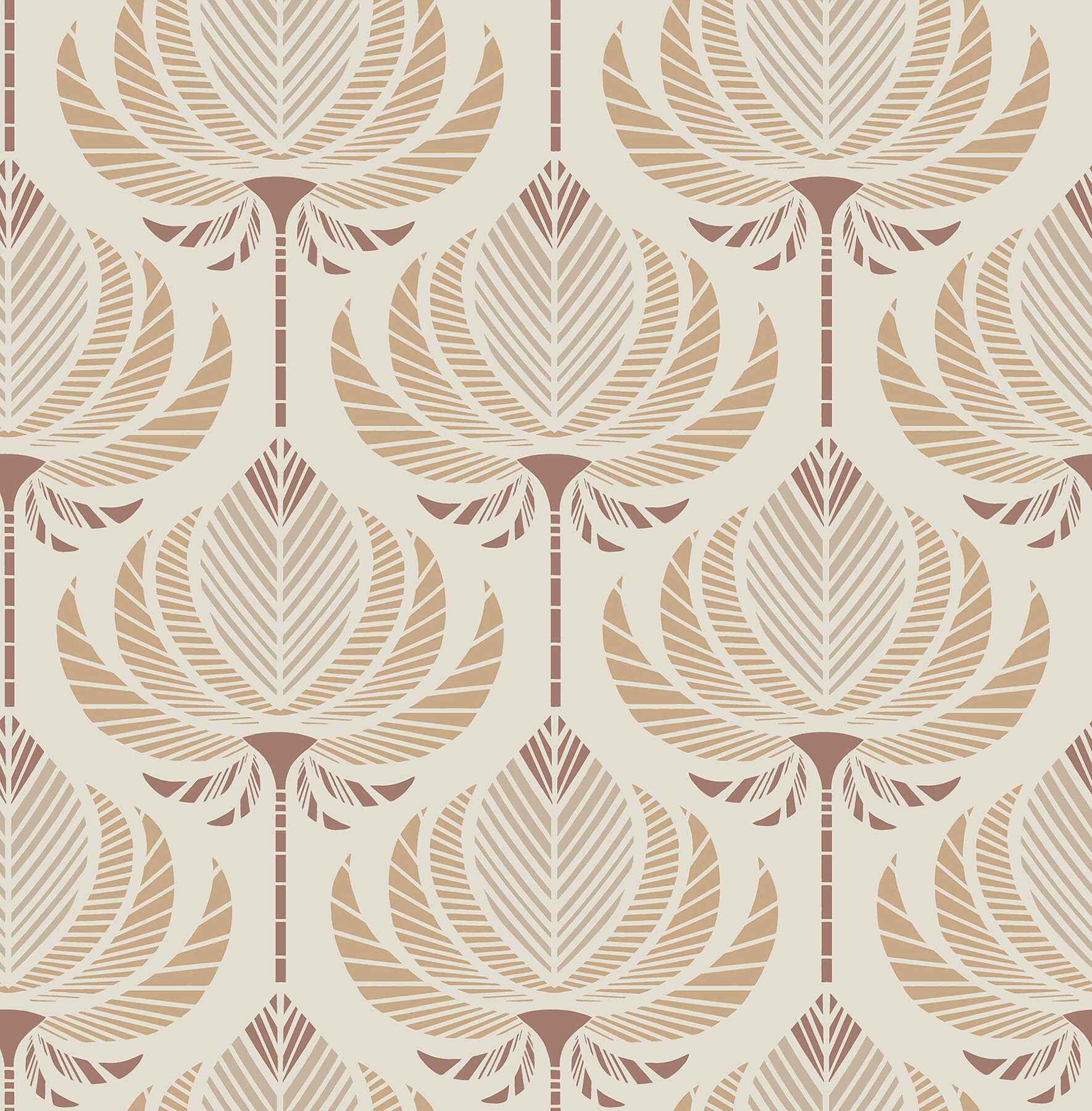 Ferrenby Apricot Floral Fan Wallpaper - York Wallcoverings - 4198-27829
