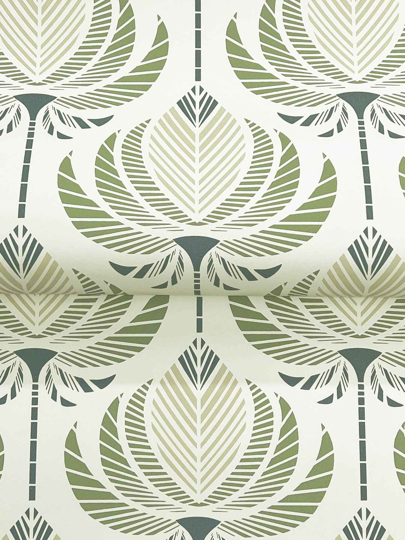 Ferrenby Green Floral Fan Wallpaper - York Wallcoverings - 4198-27830 - York Wallcoverings Wallpaper
