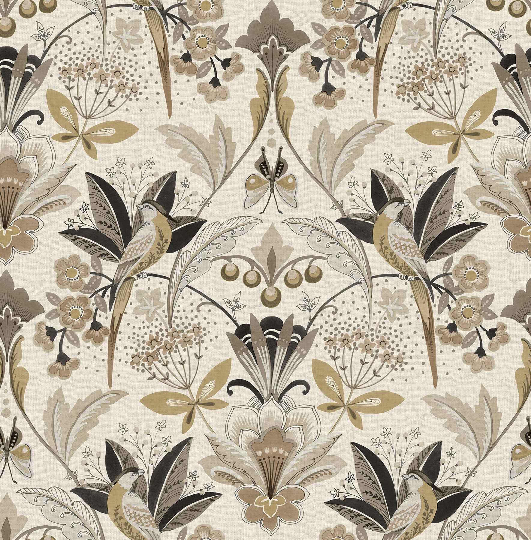 Bernadette Black Garden Wilderness Wallpaper - York Wallcoverings - 4198-27834 - York Wallcoverings Wallpaper