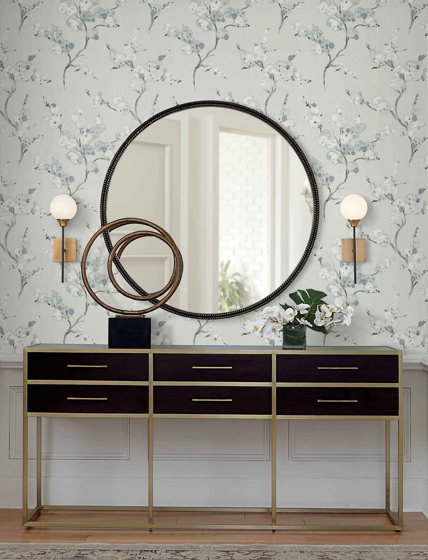 Bliss Sky Blue Blossom Wallpaper - York Wallcoverings - 4198-27844 - York Wallcoverings Wallpaper