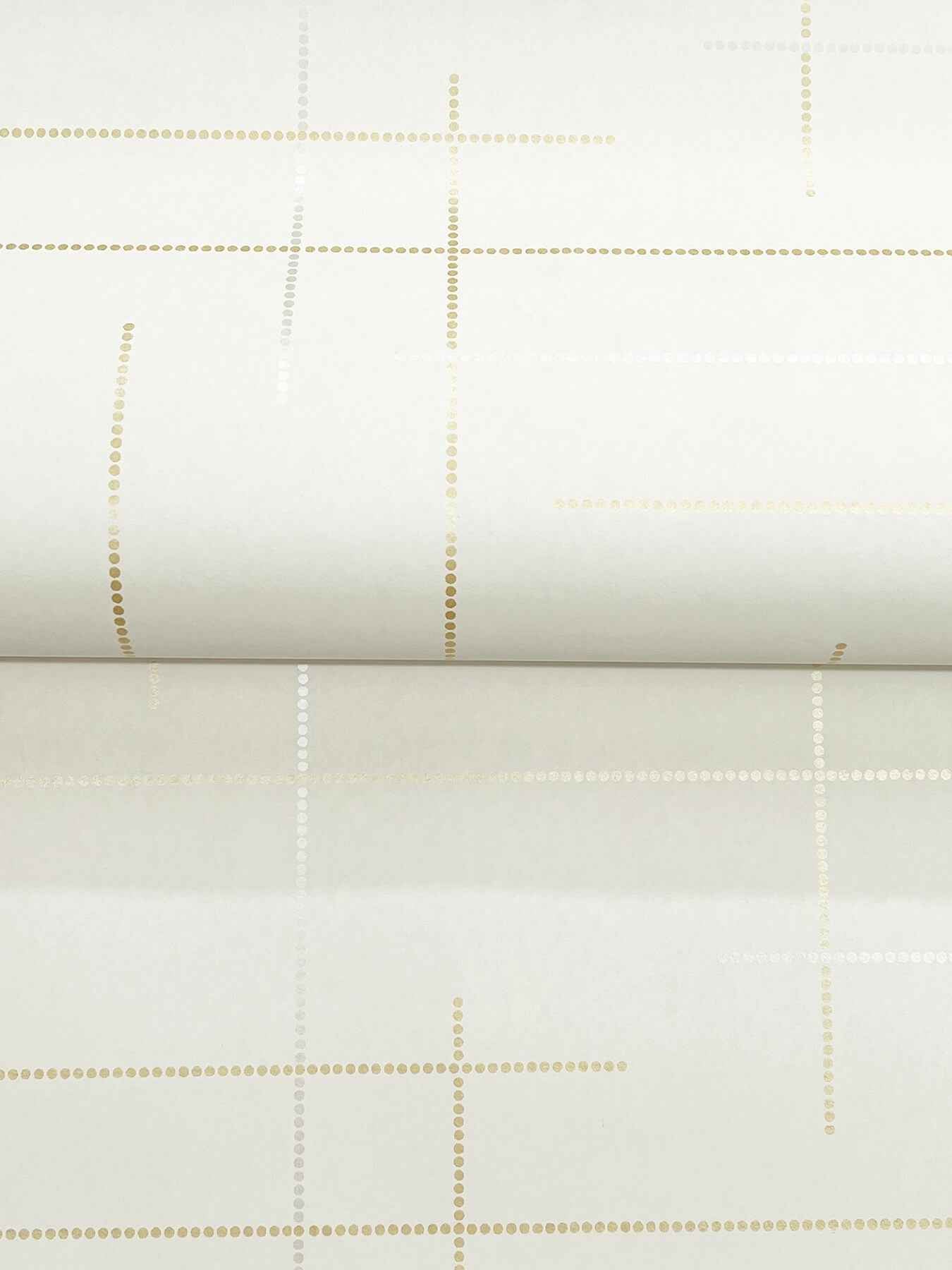 Wylie Metallic Dotted Gridlines Wallpaper - York Wallcoverings - 4198-83475 - York Wallcoverings Wallpaper