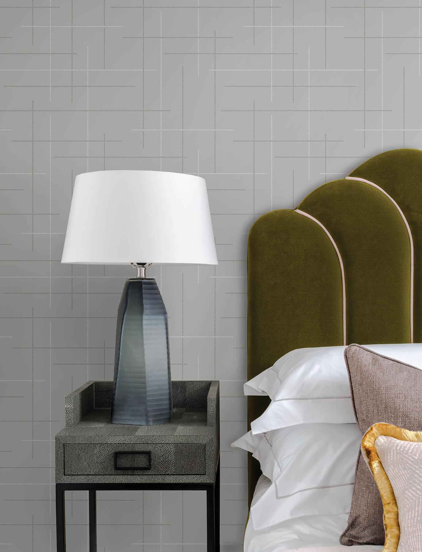 Wylie Light Blue Dotted Gridlines Wallpaper - York Wallcoverings - 4198-83476 - York Wallcoverings Wallpaper