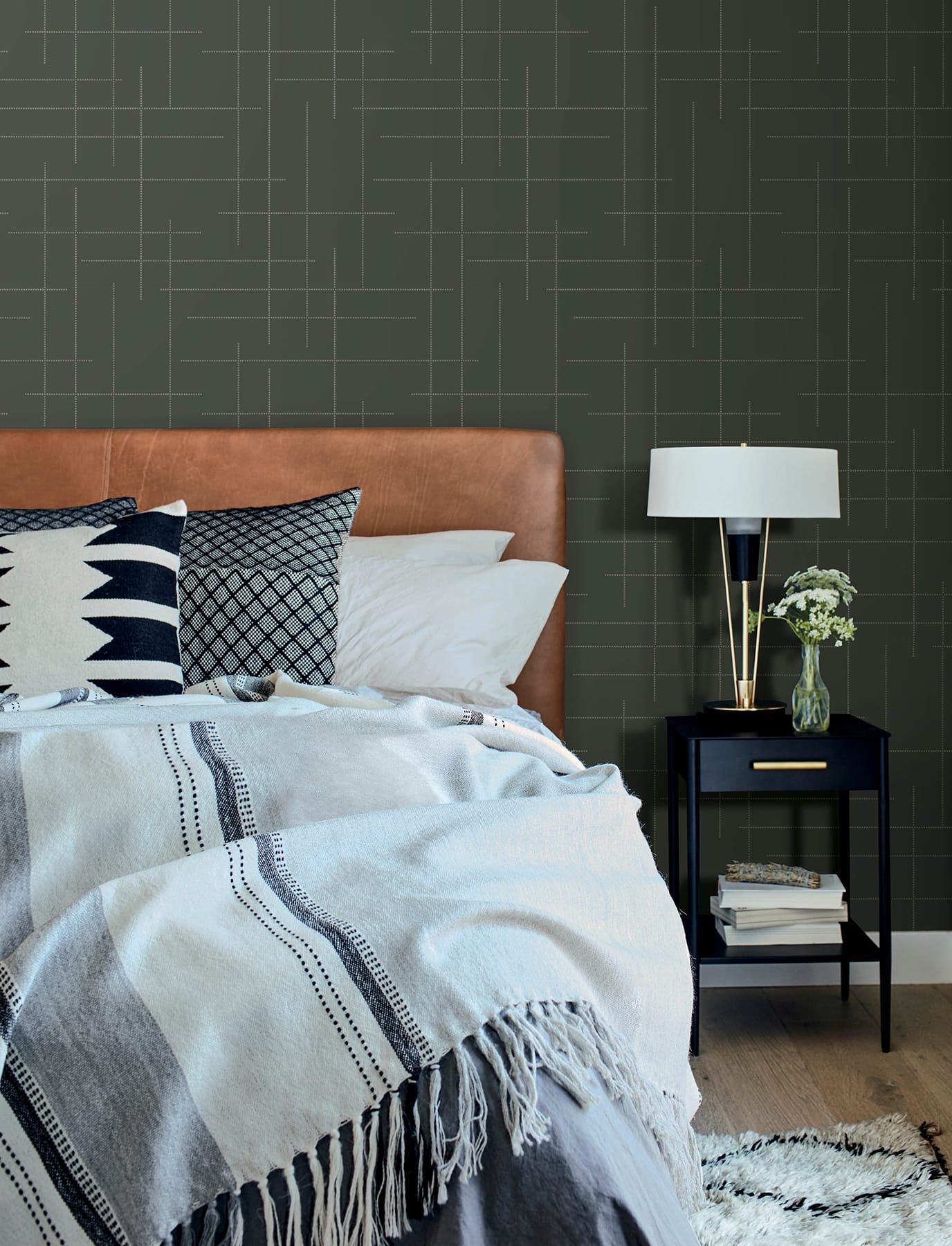 Wylie Moss Dotted Gridlines Wallpaper - York Wallcoverings - 4198-83477 - York Wallcoverings Wallpaper