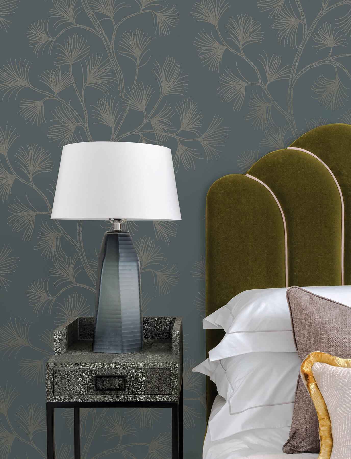 Kismine Slate Botanical Trail Wallpaper - York Wallcoverings - 4198-83479 - York Wallcoverings Wallpaper