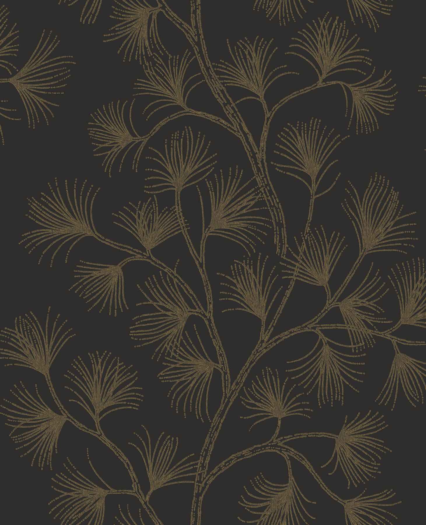Kismine Black Botanical Trail Wallpaper - York Wallcoverings - 4198-83481 - York Wallcoverings Wallpaper