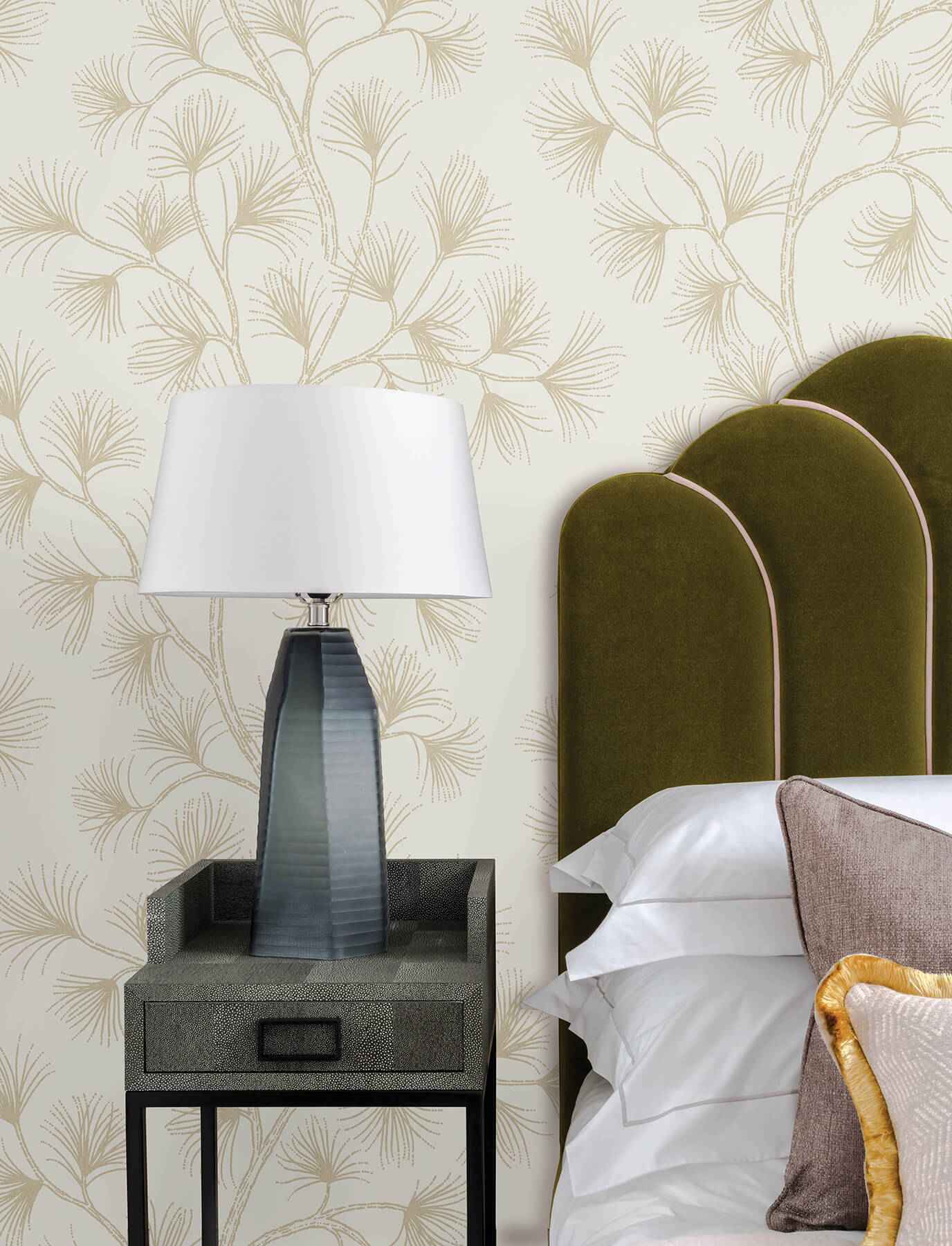 Kismine Gold Botanical Trail Wallpaper - York Wallcoverings - 4198-83482 - York Wallcoverings Wallpaper