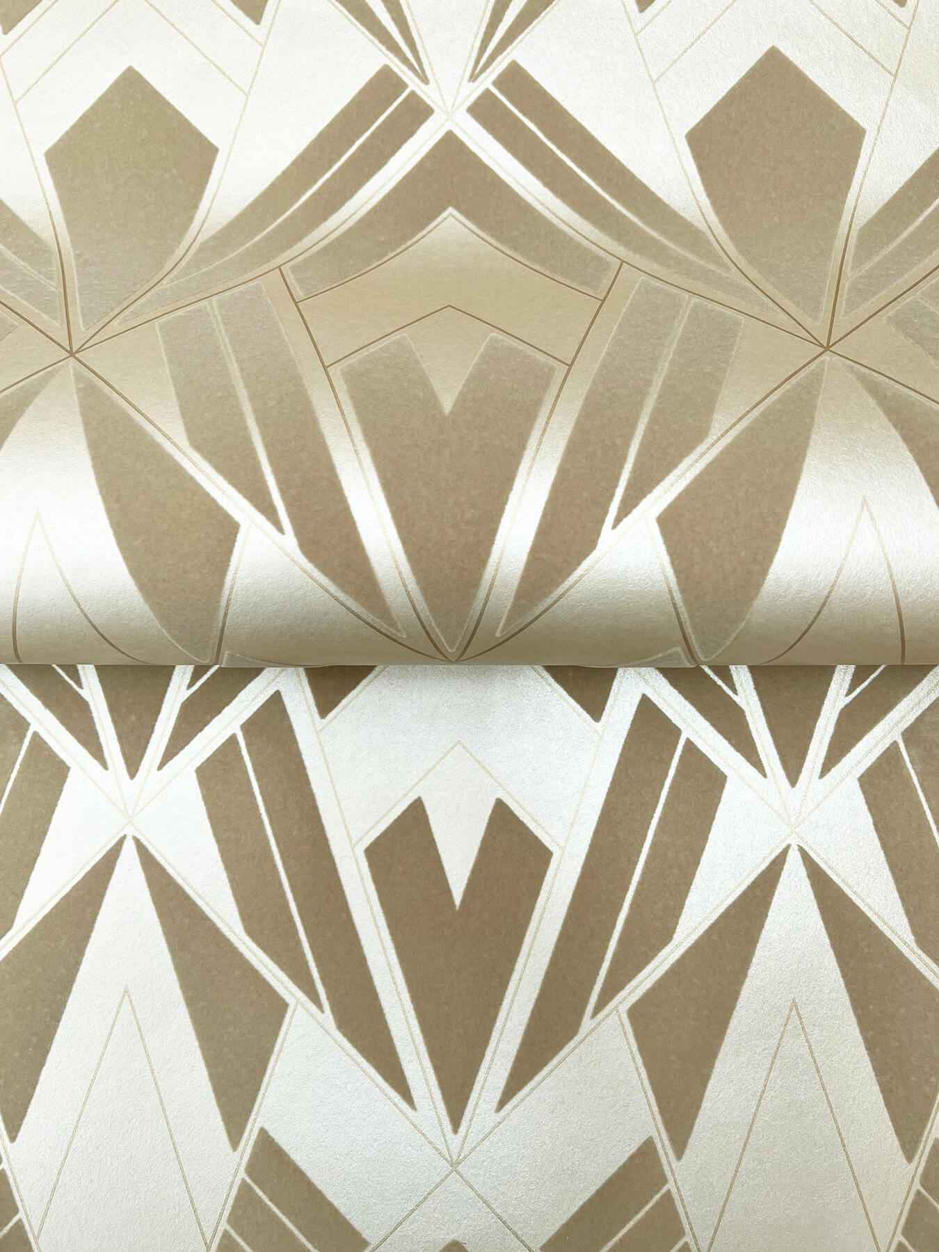 Allenby Khaki Flocked Wallpaper - York Wallcoverings - 4198-87400 - York Wallcoverings Wallpaper