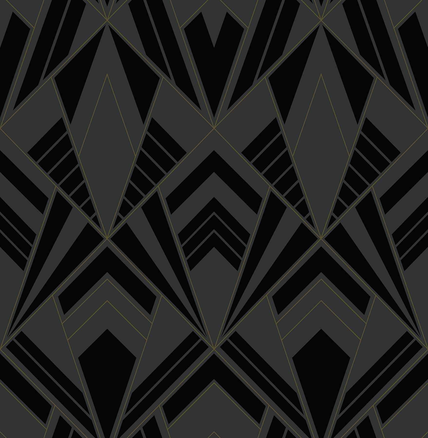 Allenby Black Flocked Wallpaper - York Wallcoverings - 4198-87401