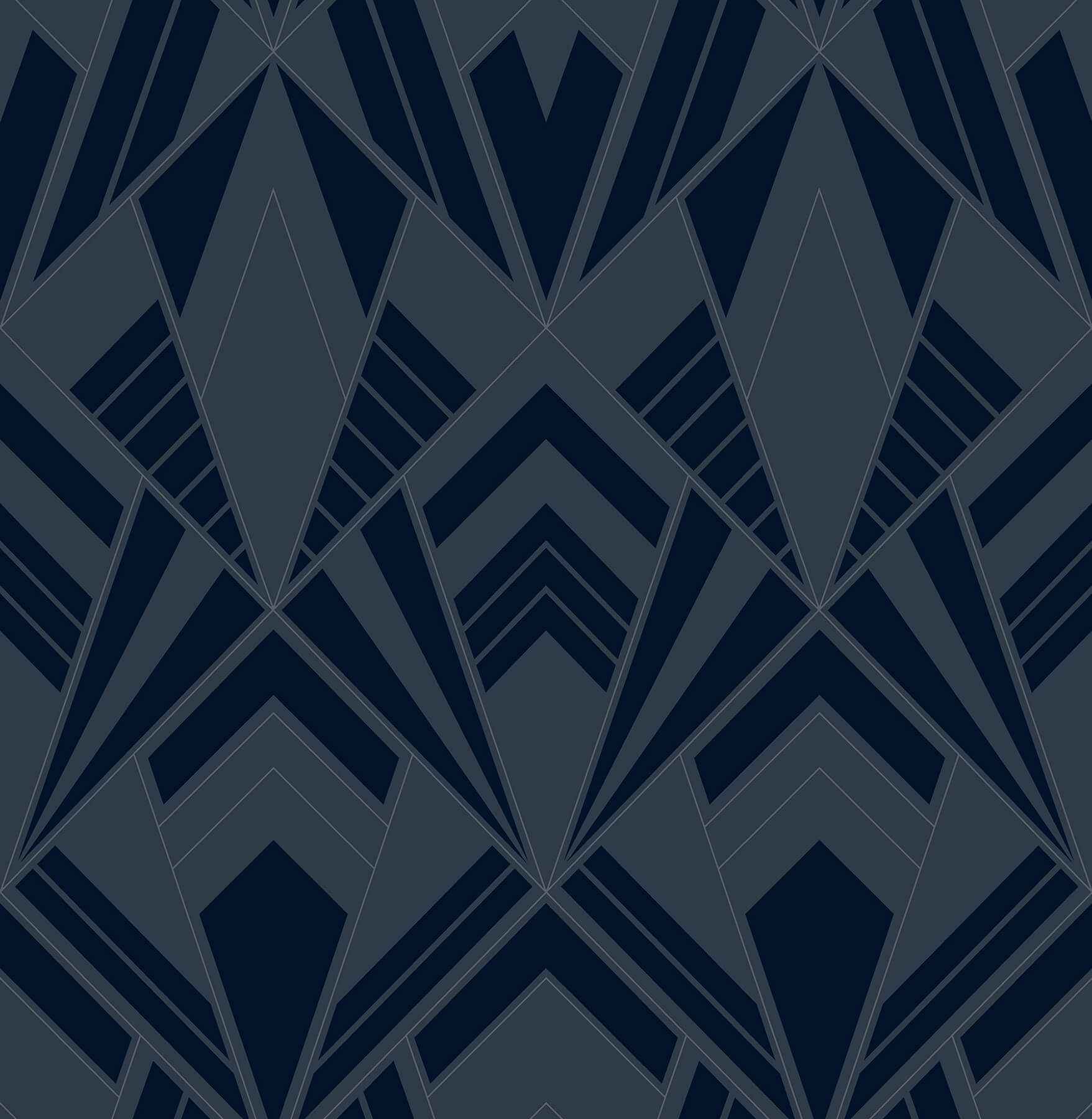 Allenby Indigo Flocked Wallpaper - York Wallcoverings - 4198-87402 - York Wallcoverings Wallpaper