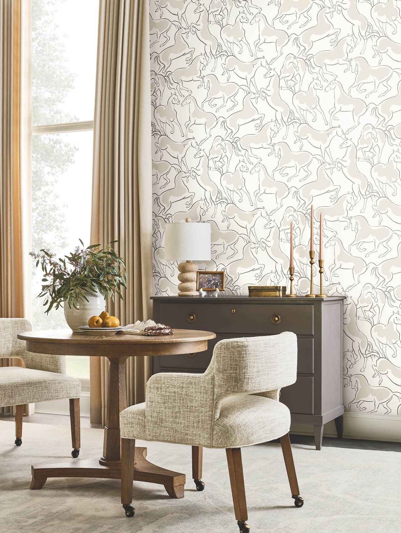 Dressage White Stallions Wallpaper - York Wallcoverings - 4211-83505 - York Wallcoverings Wallpaper