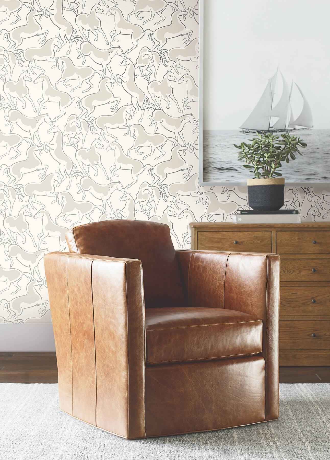 Dressage White Stallions Wallpaper - York Wallcoverings - 4211-83505 - York Wallcoverings Wallpaper