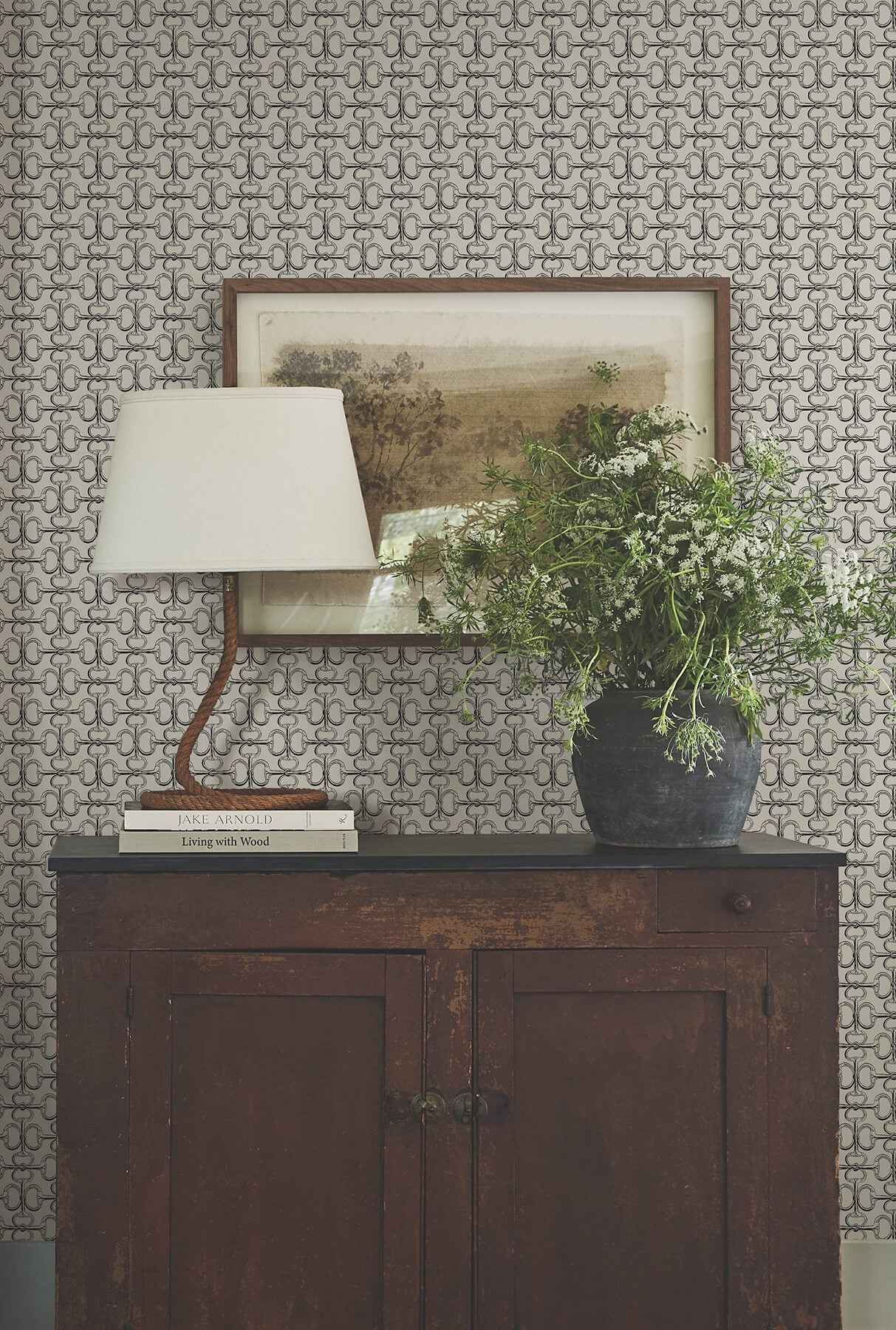 Polo Taupe Horse Bits Wallpaper - York Wallcoverings - 4211-83509 - York Wallcoverings Wallpaper