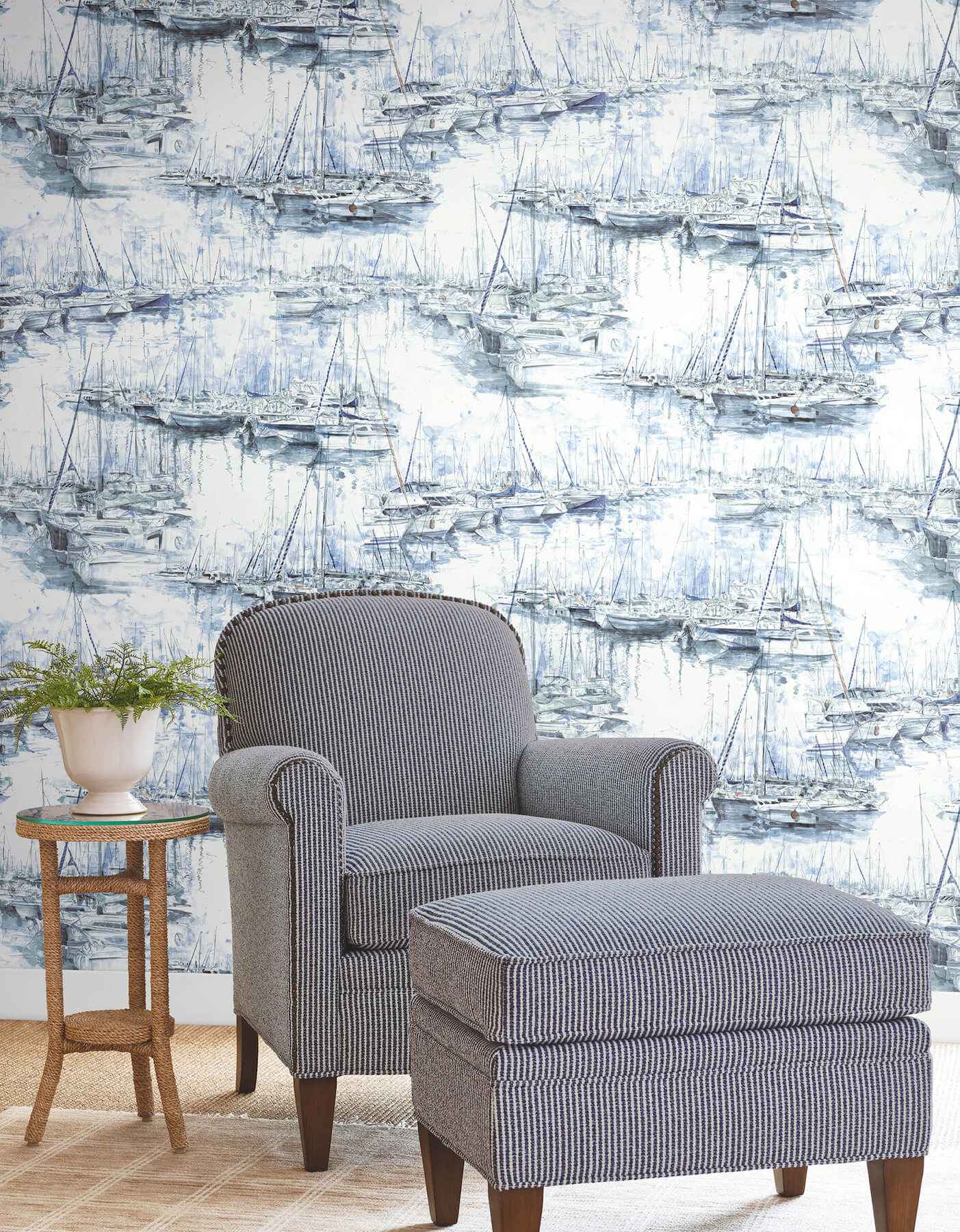 Yacht Club Blue Scenic Wallpaper - York Wallcoverings - 4211-83511 - York Wallcoverings Wallpaper