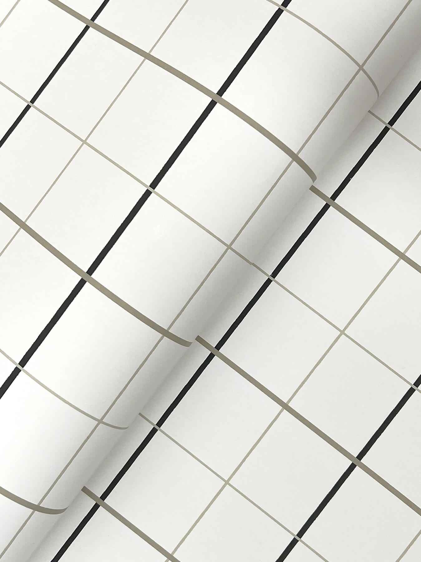 Tattersall White Plaid Wallpaper - York Wallcoverings - 4211-83519 - York Wallcoverings Wallpaper
