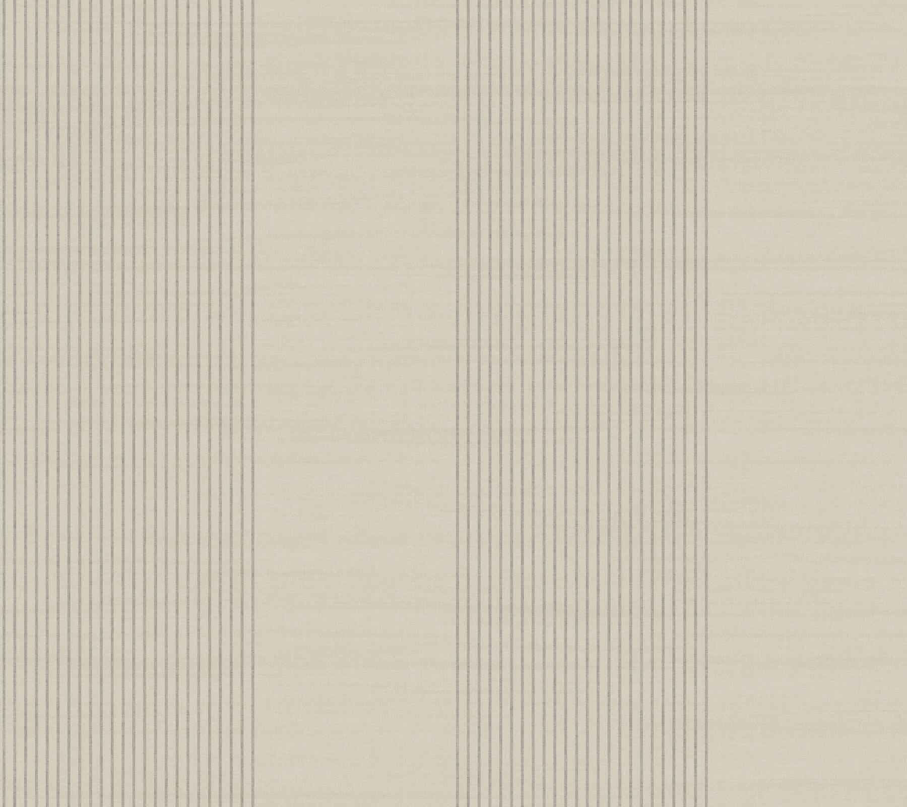 Archer Stripe Taupe Faux Linen Wallpaper - York Wallcoverings - 4211-83525