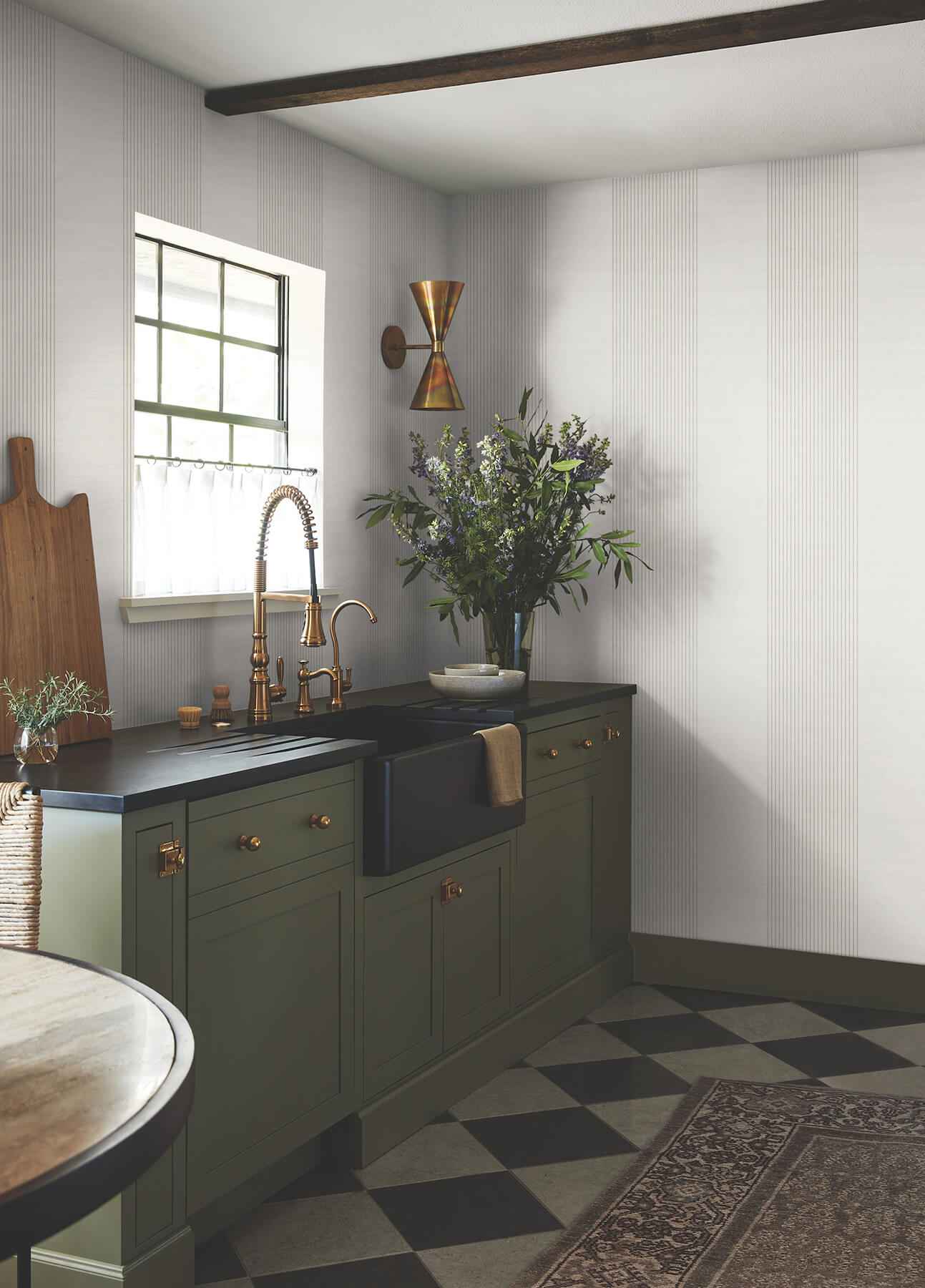 Archer Stripe Light Grey Faux Linen Wallpaper - York Wallcoverings - 4211-83526 - York Wallcoverings Wallpaper