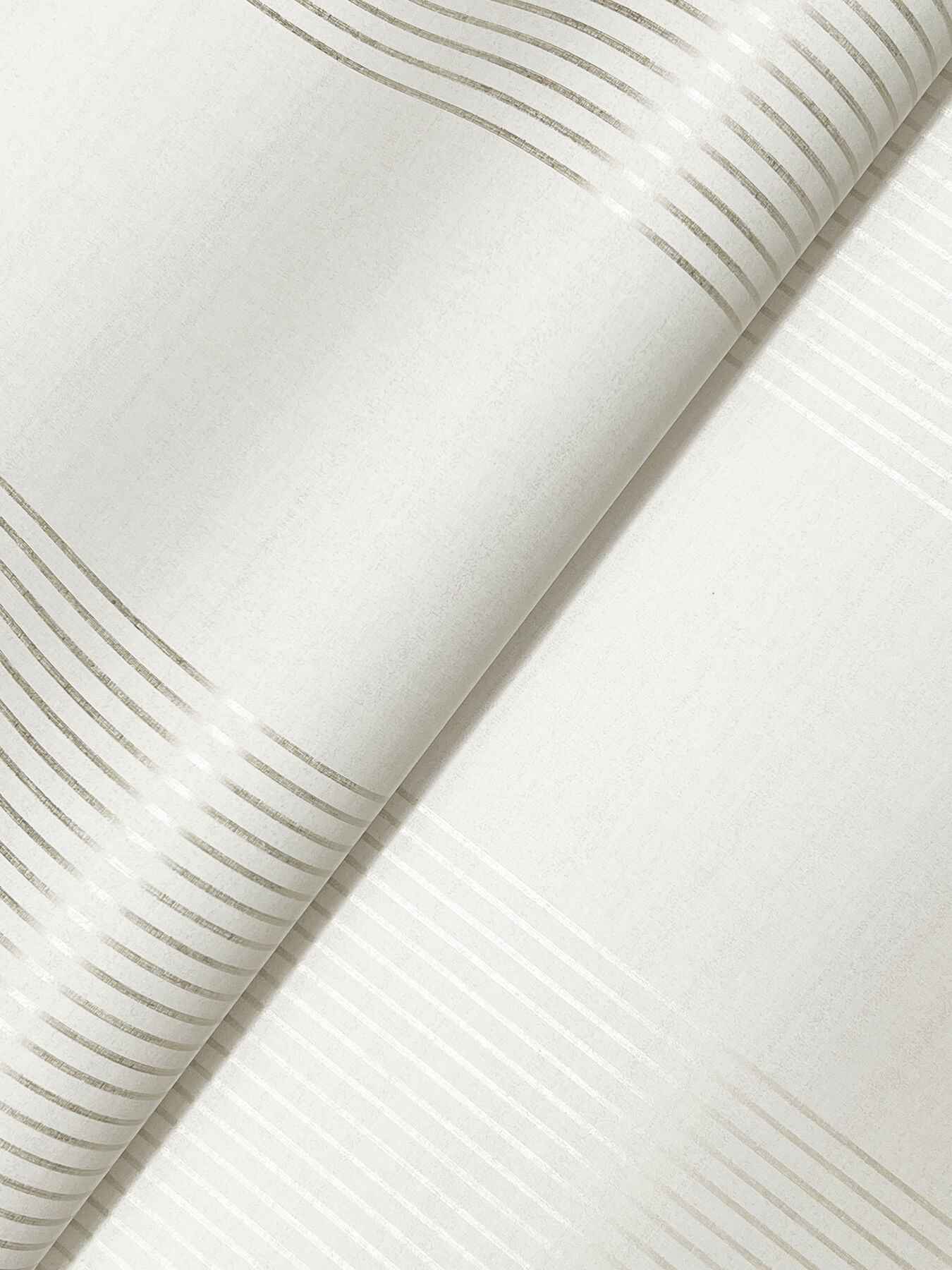 Archer Stripe White Faux Linen Wallpaper - York Wallcoverings - 4211-83529 - York Wallcoverings Wallpaper