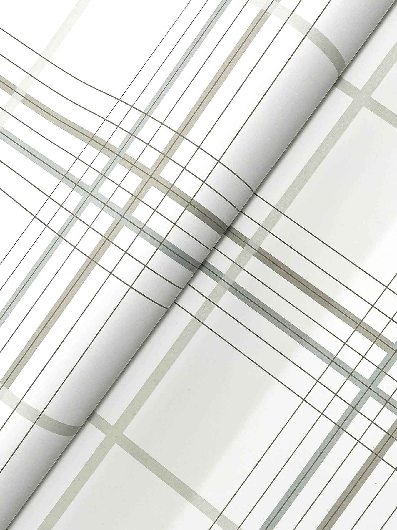 Lakeside Plaid White Tailored Wallpaper - York Wallcoverings - 4211-83533 - York Wallcoverings Wallpaper