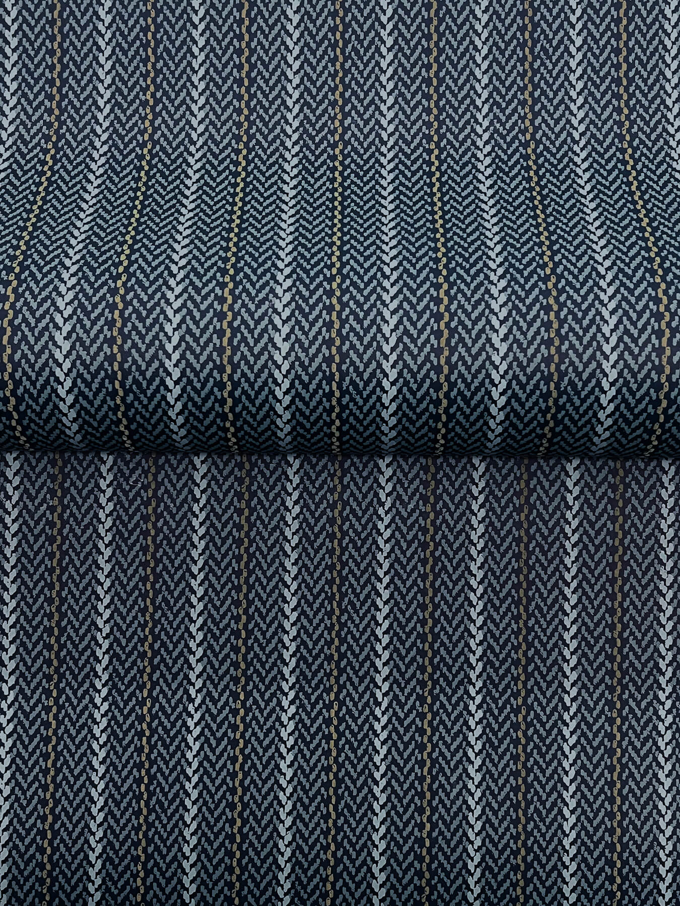 elkan-stripe-navy-herringbone-wallpaper-york-wallcoverings-4211-83538 - York Wallcoverings Wallpaper