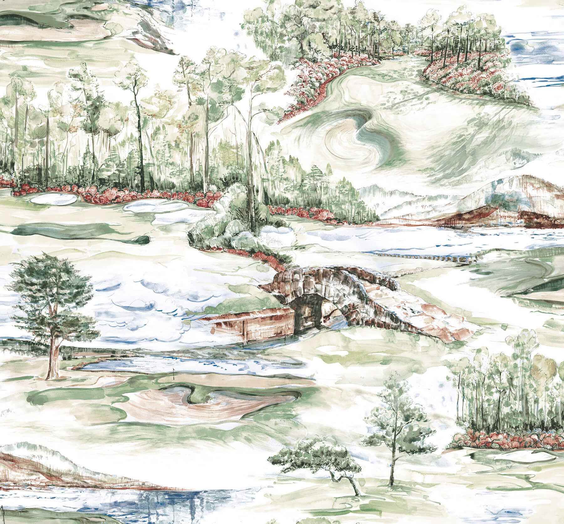 Hole In One Multicolor Scenic Wallpaper - York Wallcoverings - 4211-83552