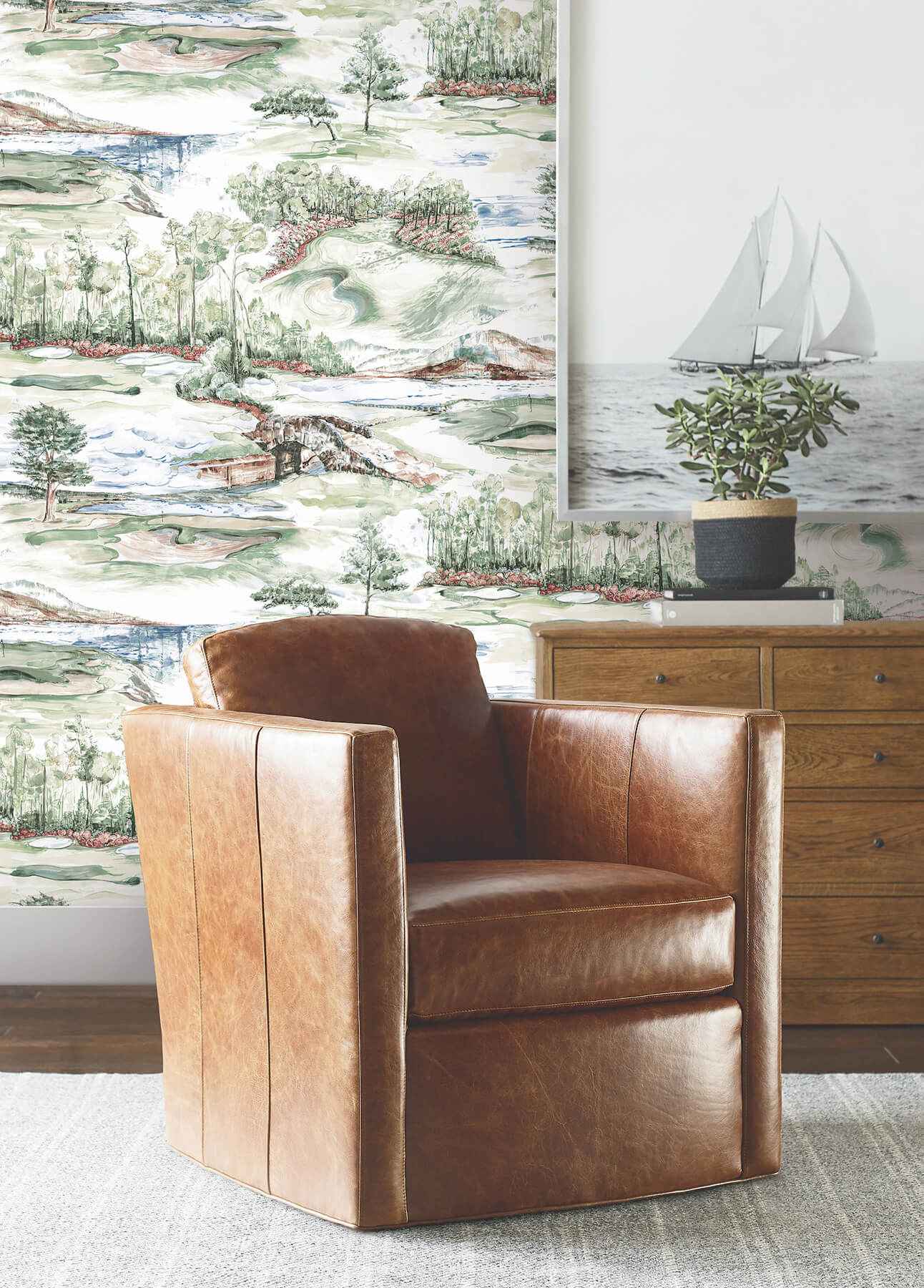 Hole In One Multicolor Scenic Wallpaper - York Wallcoverings - 4211-83552 - York Wallcoverings Wallpaper