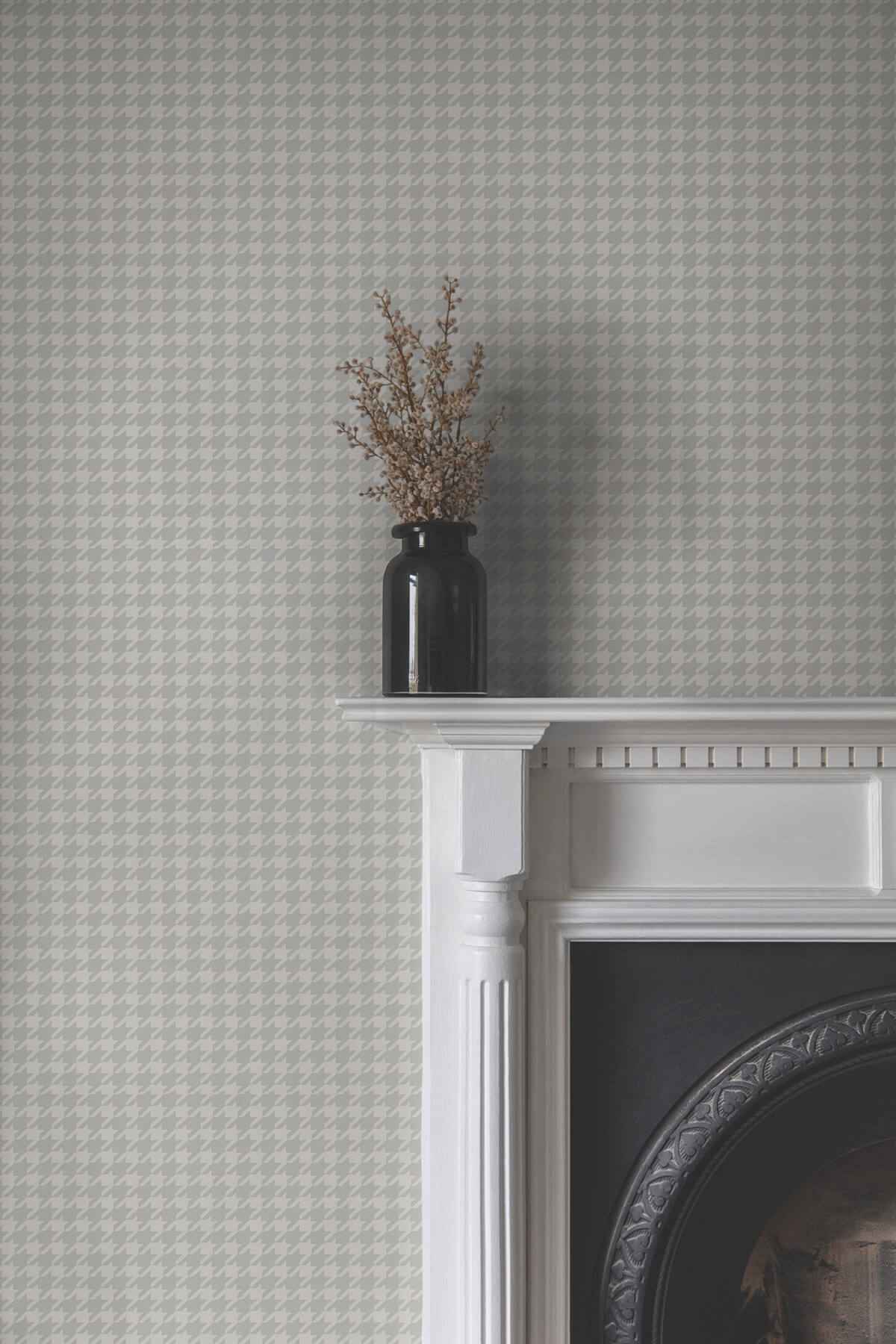 Watson Dark Grey Houndstooth Wallpaper - York Wallcoverings - 4211-83558 - York Wallcoverings Wallpaper