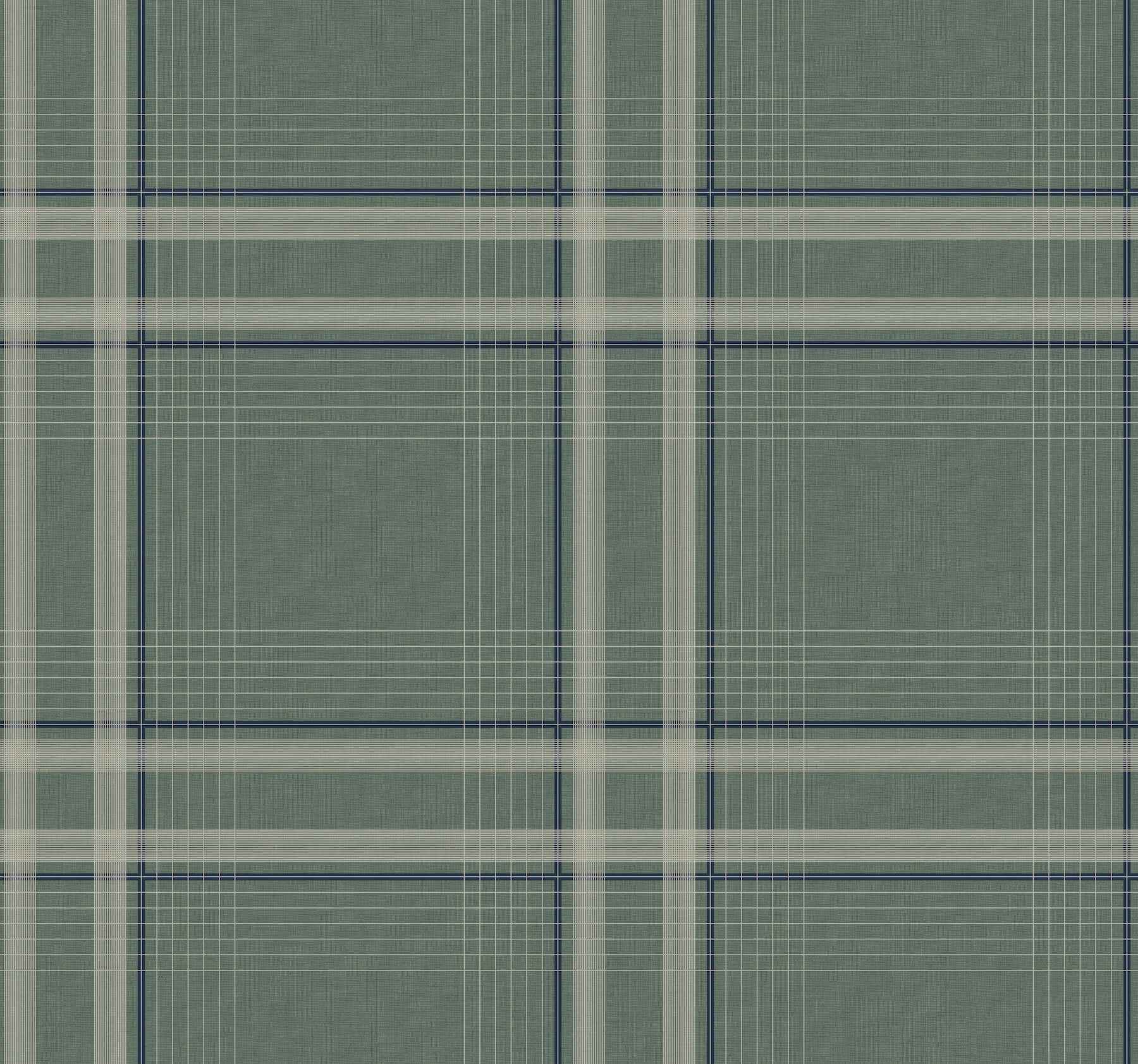 Country Club Plaid Green Faux Linen Wallpaper - York Wallcoverings - 4211-83563 - York Wallcoverings Wallpaper