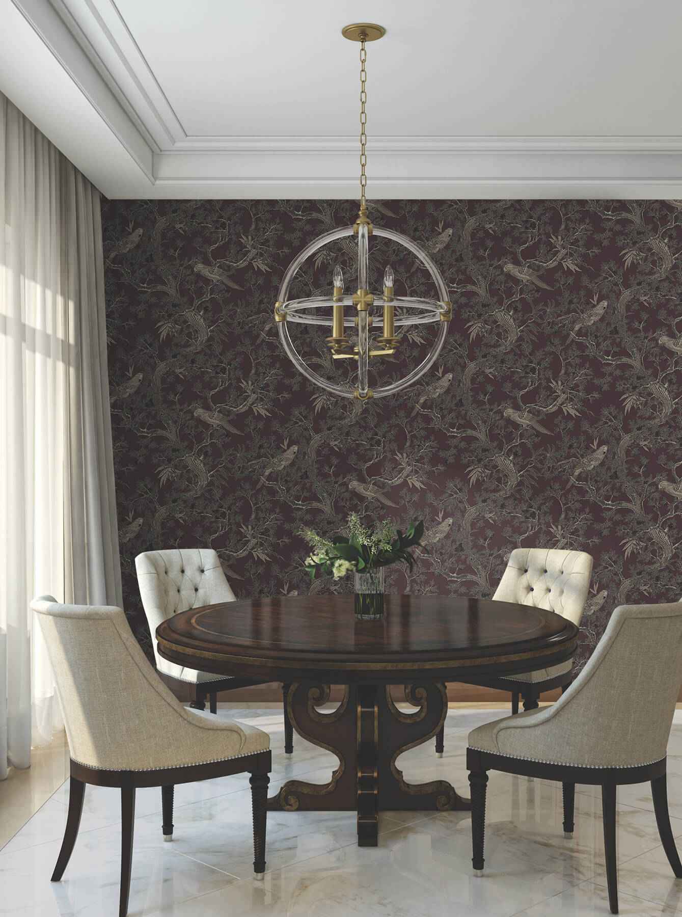 Regal Ridge Plum Trailing Tree Wallpaper - York Wallcoverings - 4211-83571 - York Wallcoverings Wallpaper