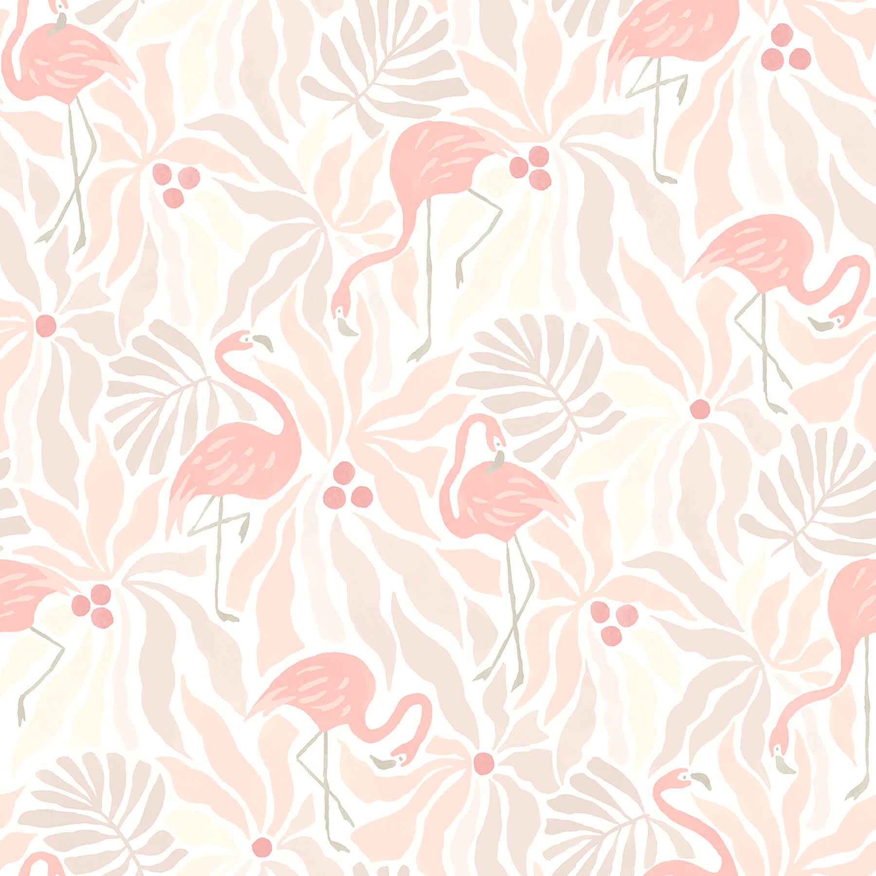 Flamingo Fun Pink and Taupe Peel and Stick Wallpaper - York Wallcoverings - NUS6623 - York Wallcoverings Wallpaper