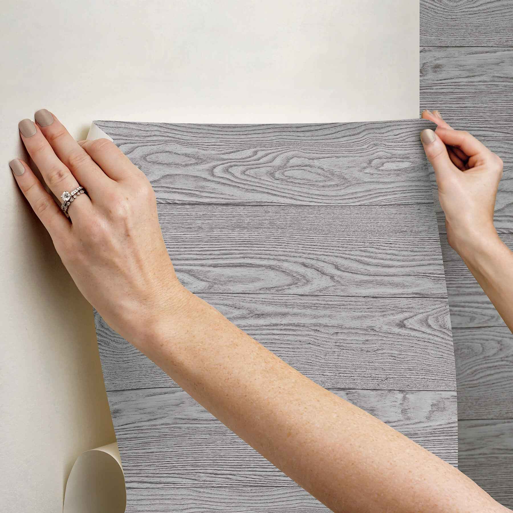 Grey Salvaged Wood Peel and Stick Wallpaper - York Wallcoverings - NU2240 - York Wallcoverings Wallpaper