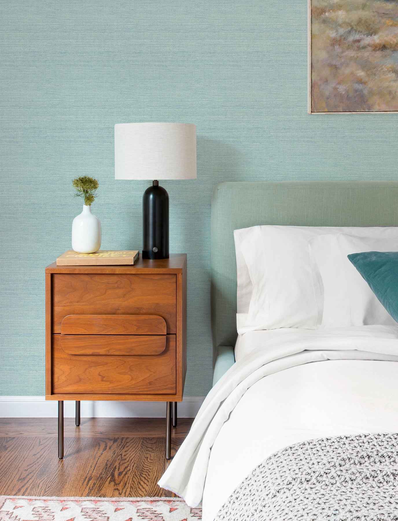 Agave Aqua Faux Grasscloth Wallpaper - York Wallcoverings - 4197-24282 - York Wallcoverings Wallpaper