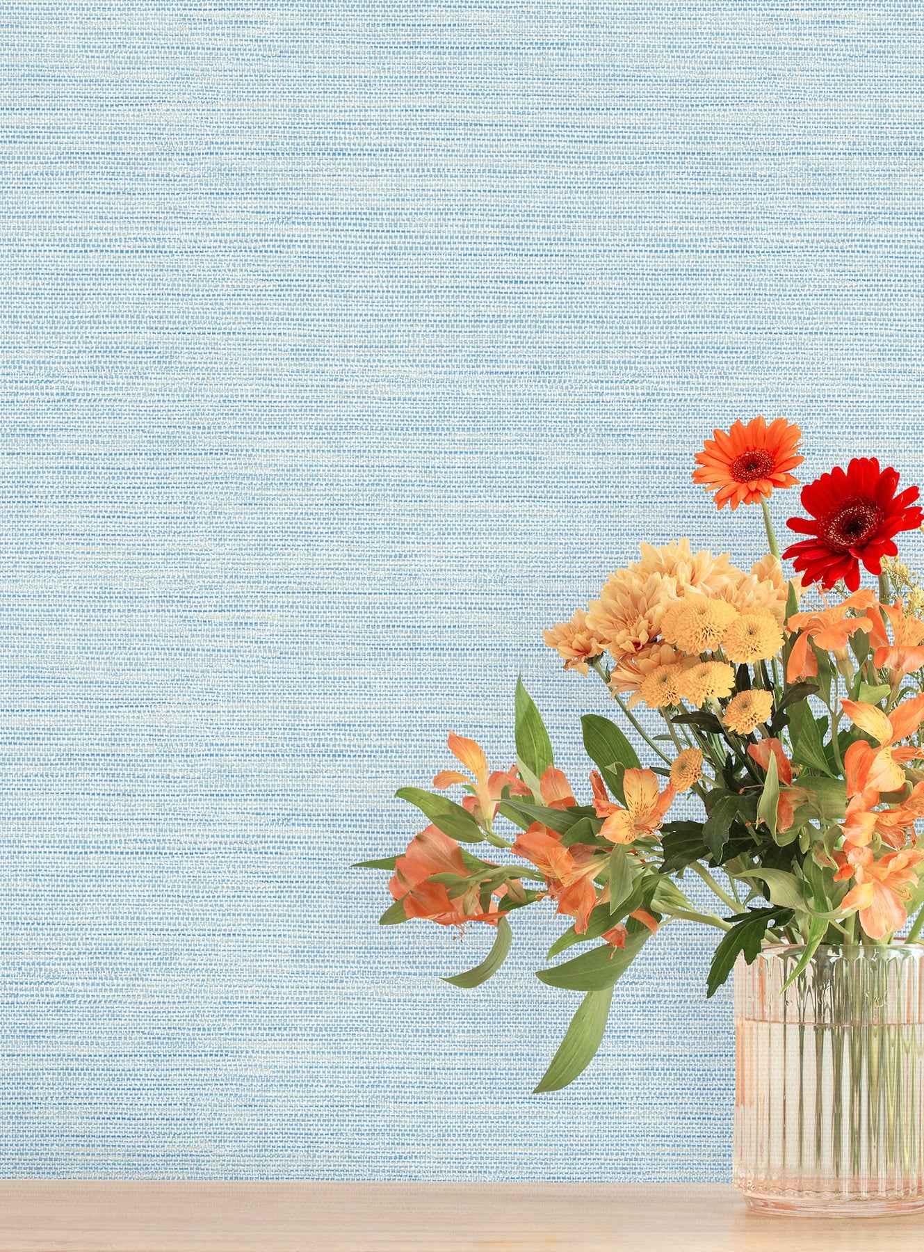 Agave Blue Faux Grasscloth Wallpaper - York Wallcoverings - 4197-24283 - York Wallcoverings Wallpaper