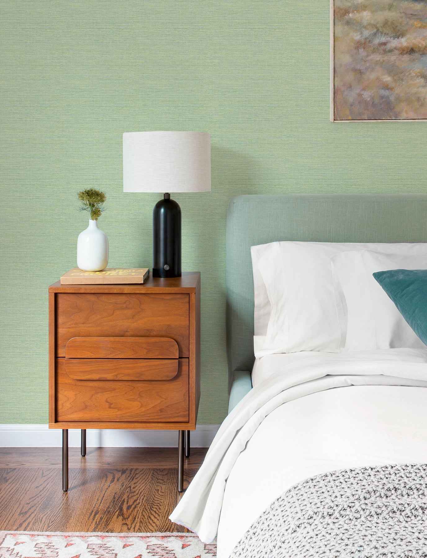 Agave Green Faux Grasscloth Wallpaper - York Wallcoverings - 4197-24284 - York Wallcoverings Wallpaper